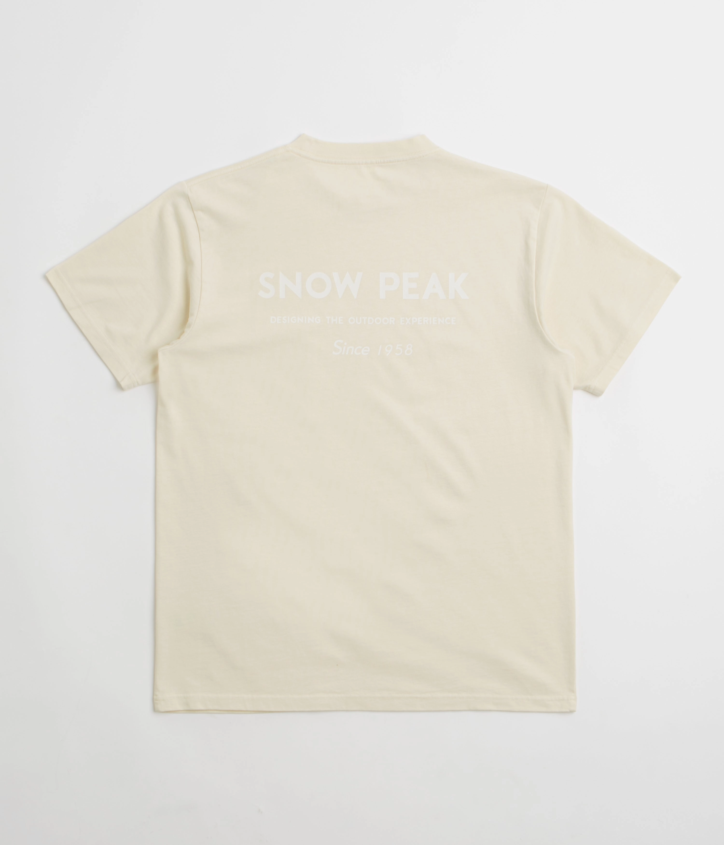 Snow Peak Garment Dyed T-Shirt - Ivory Easy and Relaxed