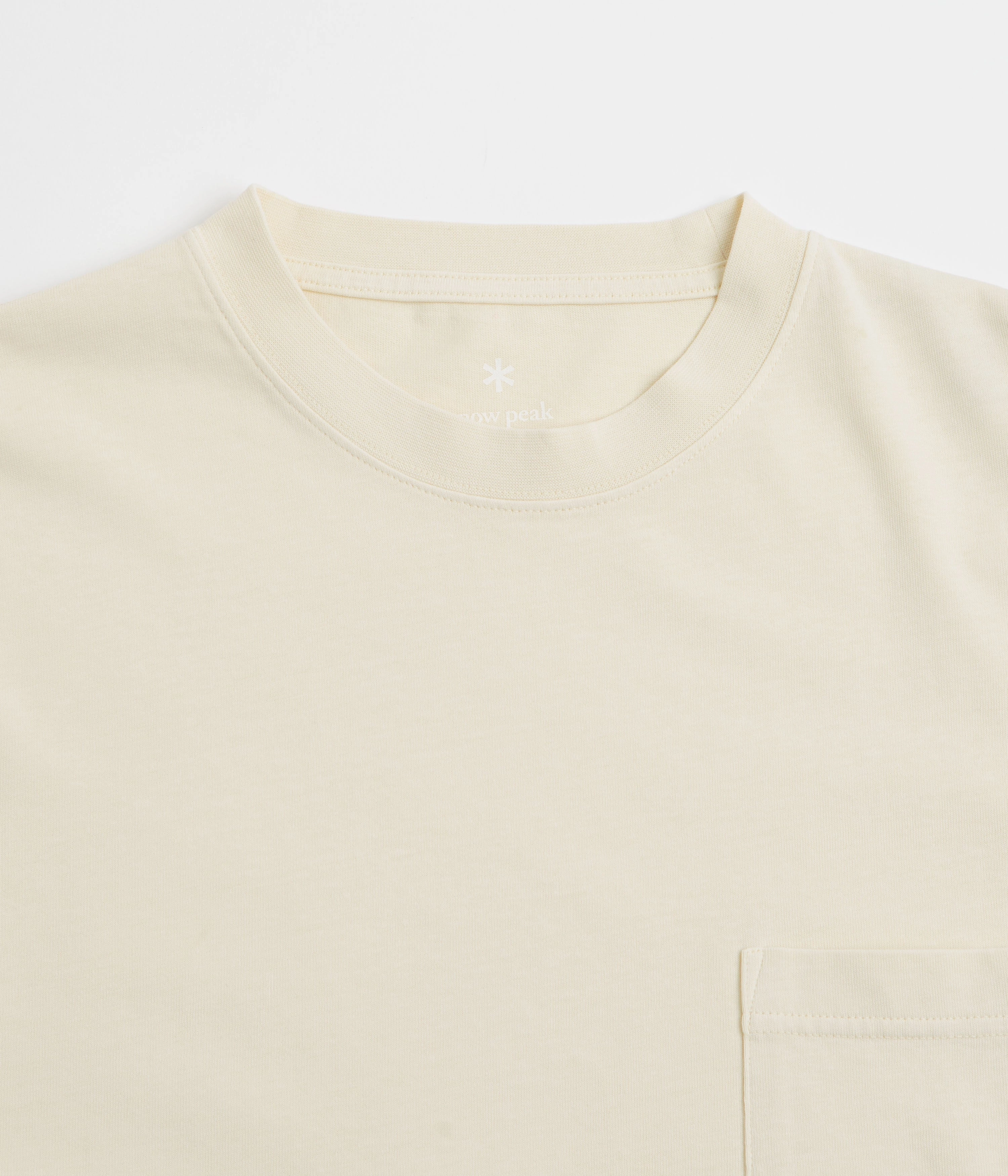 Snow Peak Garment Dyed T-Shirt - Ivory Trendy Basics Formal Occasion