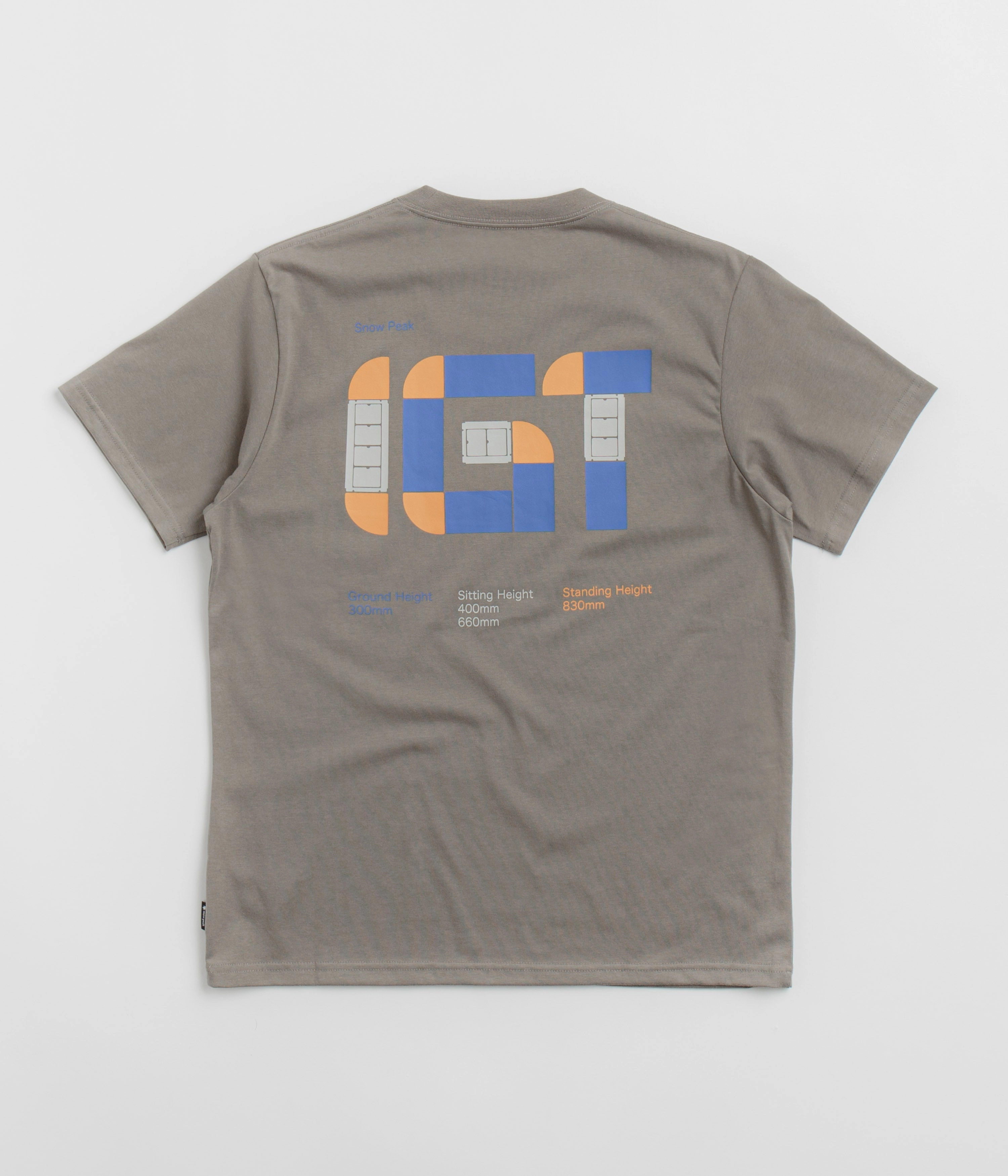 NonIrritating Fabric Simple Comfort Snow Peak IGT Logo T-Shirt - Greige