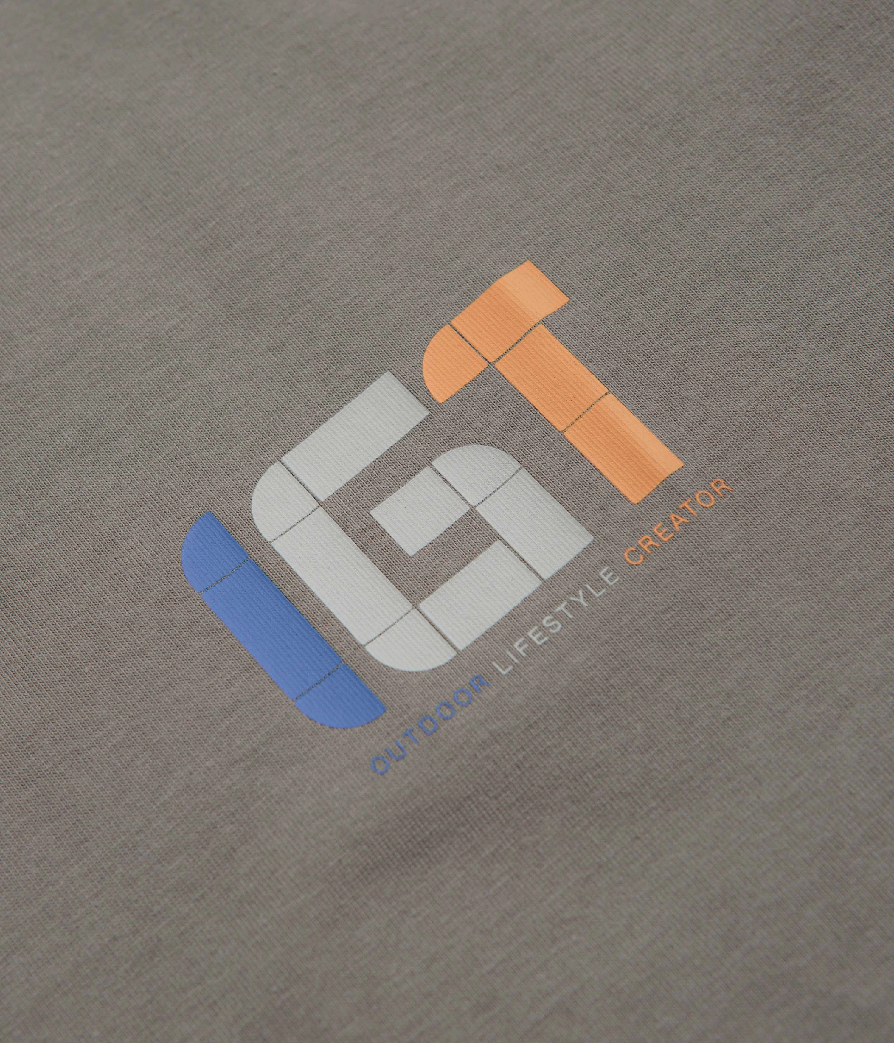 Snow Peak IGT Logo T-Shirt - Greige Side Vent Design Seasonal top