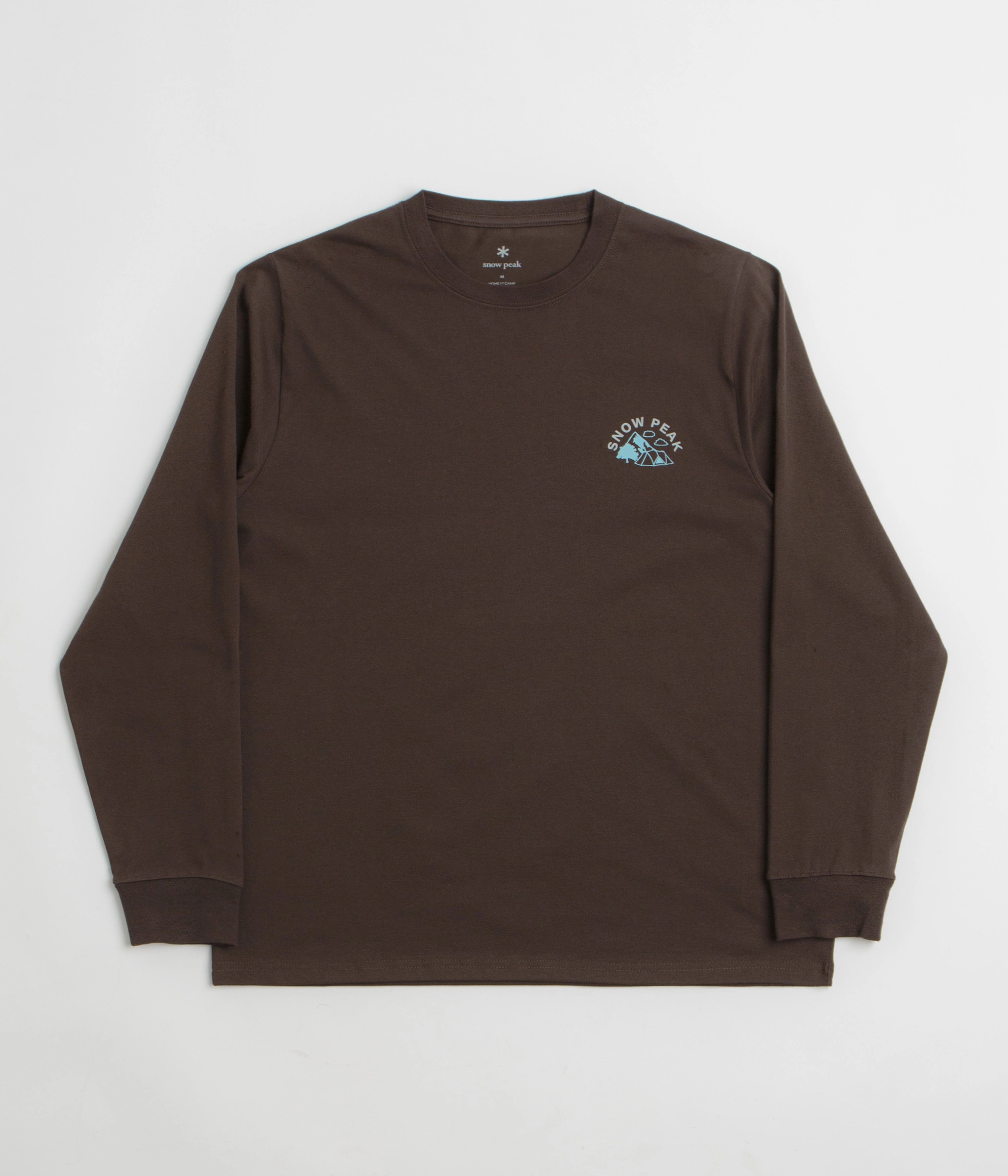 Snow Peak Living With Nature Long Sleeve T-Shirt - Dark Brown Flexible Collar