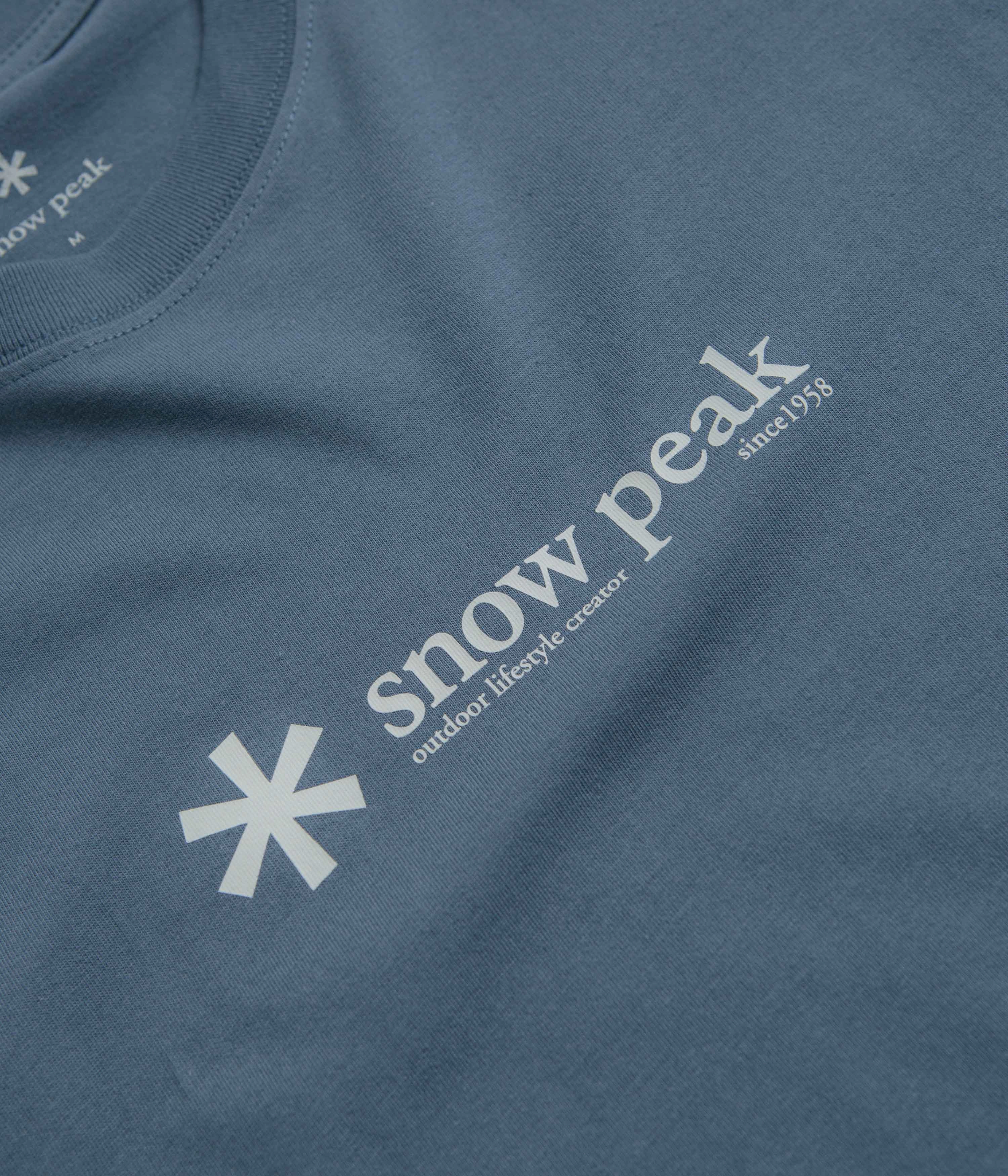 UltraSoftBrushedInterior Snow Peak Logo T-Shirt - Slate Blue