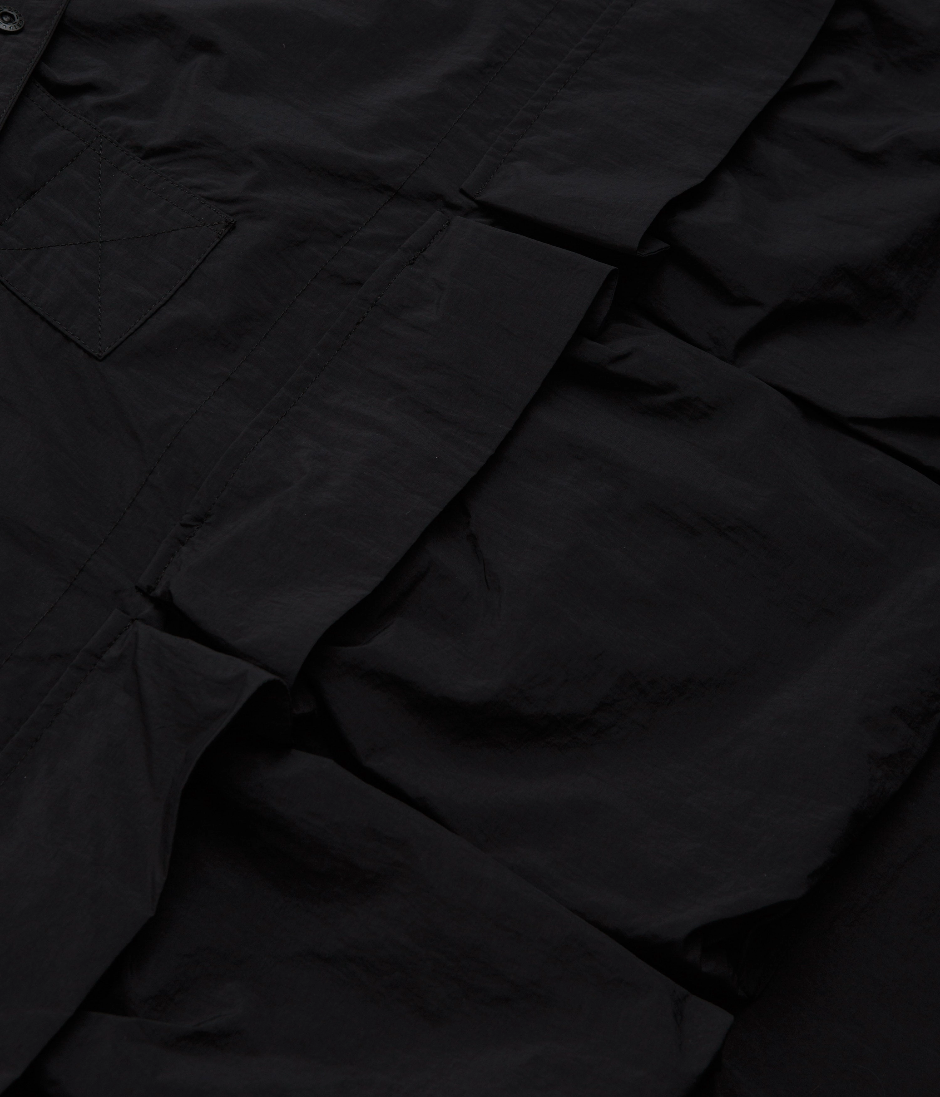Snow Peak Nylon Tussah Anorak - Black Seamless Design UV Resistant Finish