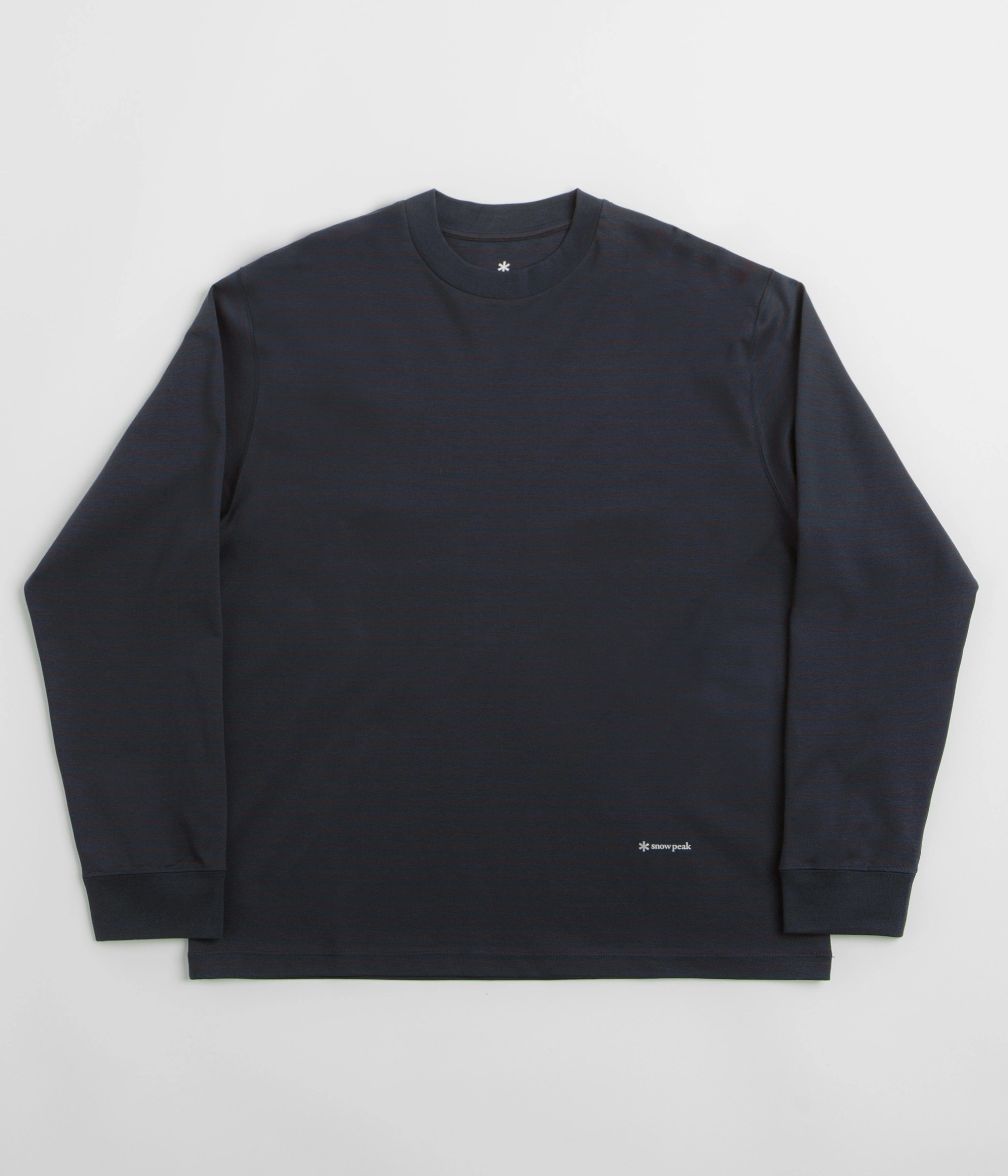 Classic Layer Wear SoftTouchFinish Snow Peak Organic Cotton Mercerized Long Sleeve T-Shirt - Blue Border