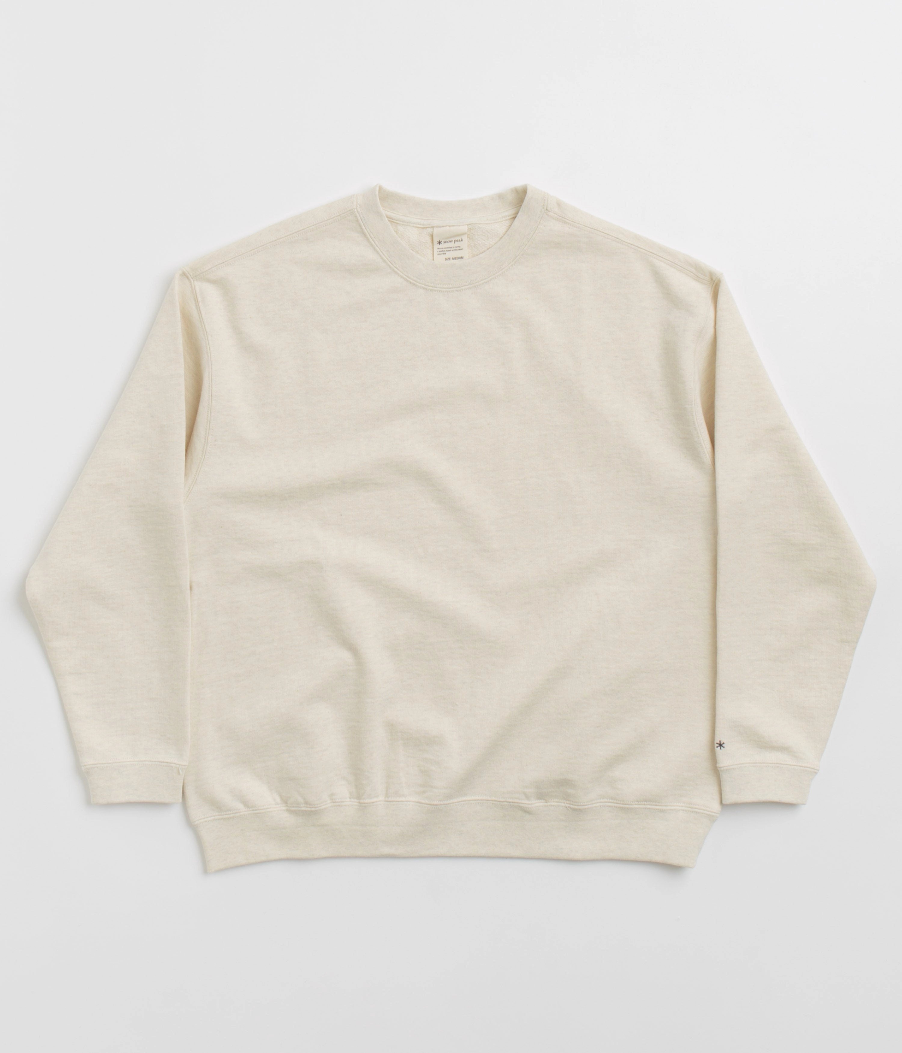 Versatile Comfort Snow Peak Recycled Cotton Crewneck Sweatshirt - Oatmeal