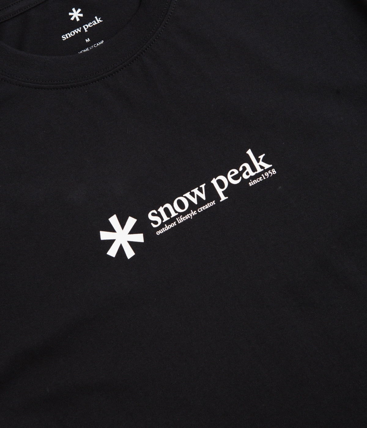 Versatile Top Weekend Ready Snow Peak Soft Cotton Logo T-Shirt - Black