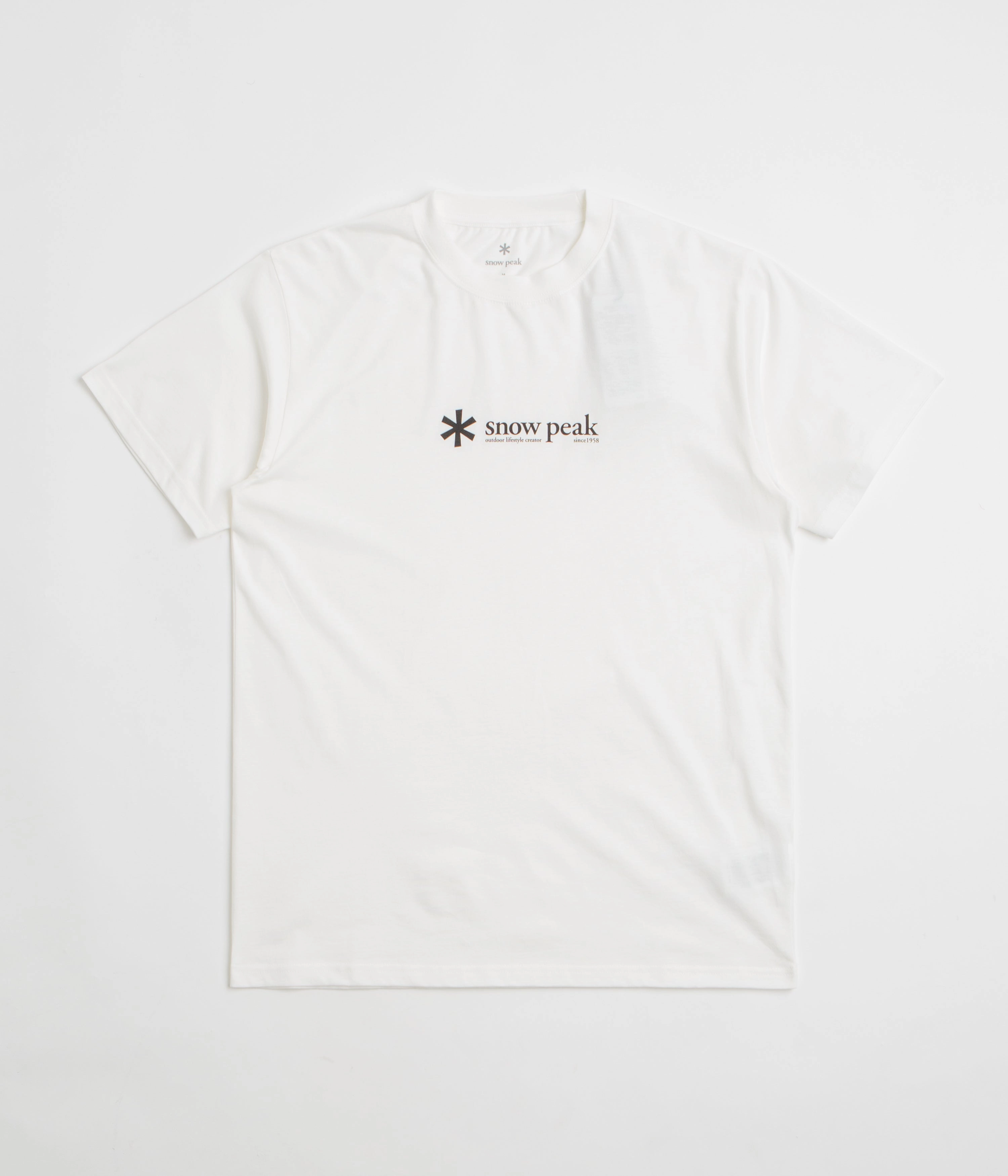 Snow Peak Soft Cotton Logo T-Shirt - White Thermal Regulation Layer Wrinkle-Free