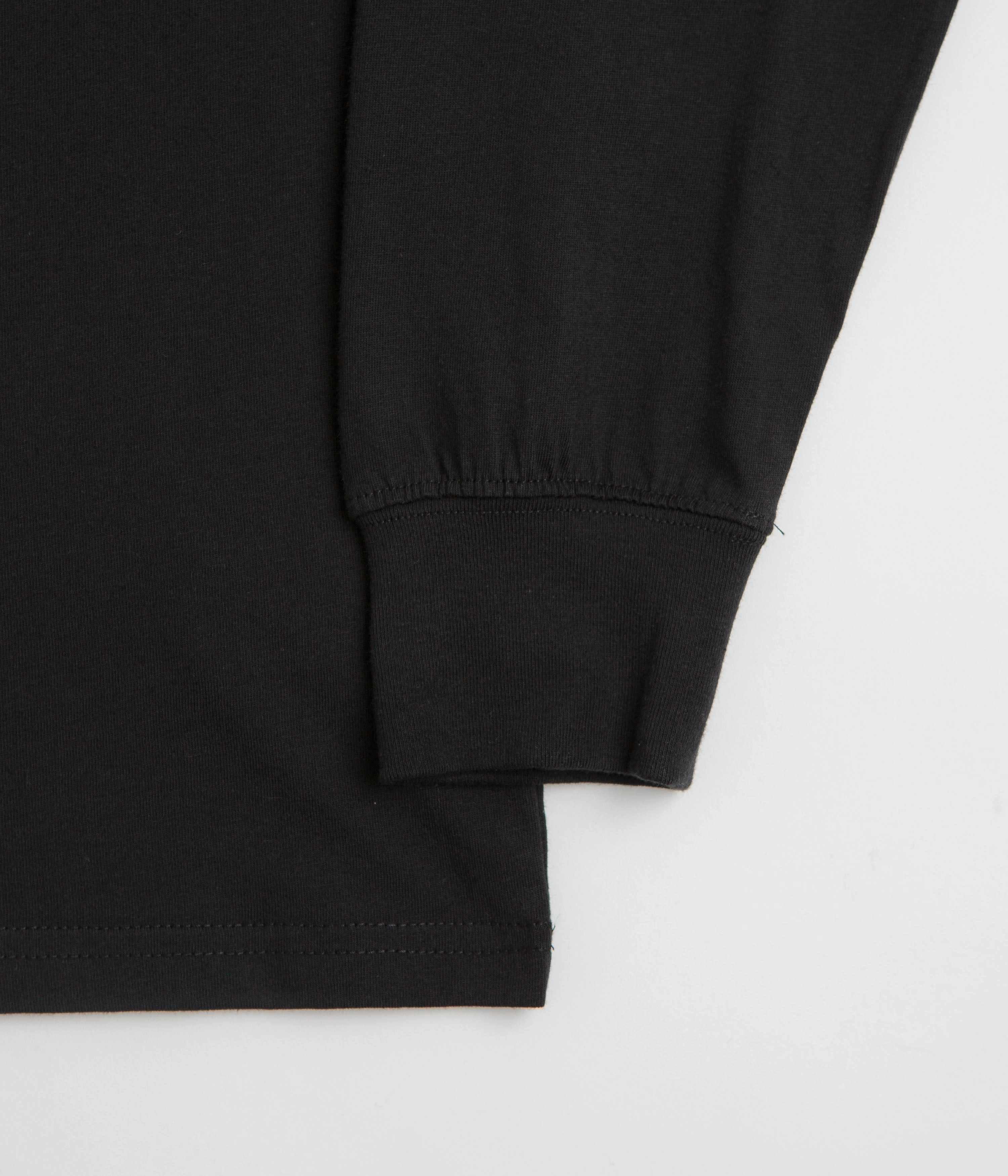 LightweightBlend Minimal Comfort Wear Snow Peak Soft Cotton Relaxed Logo Long Sleeve T-Shirt - Black