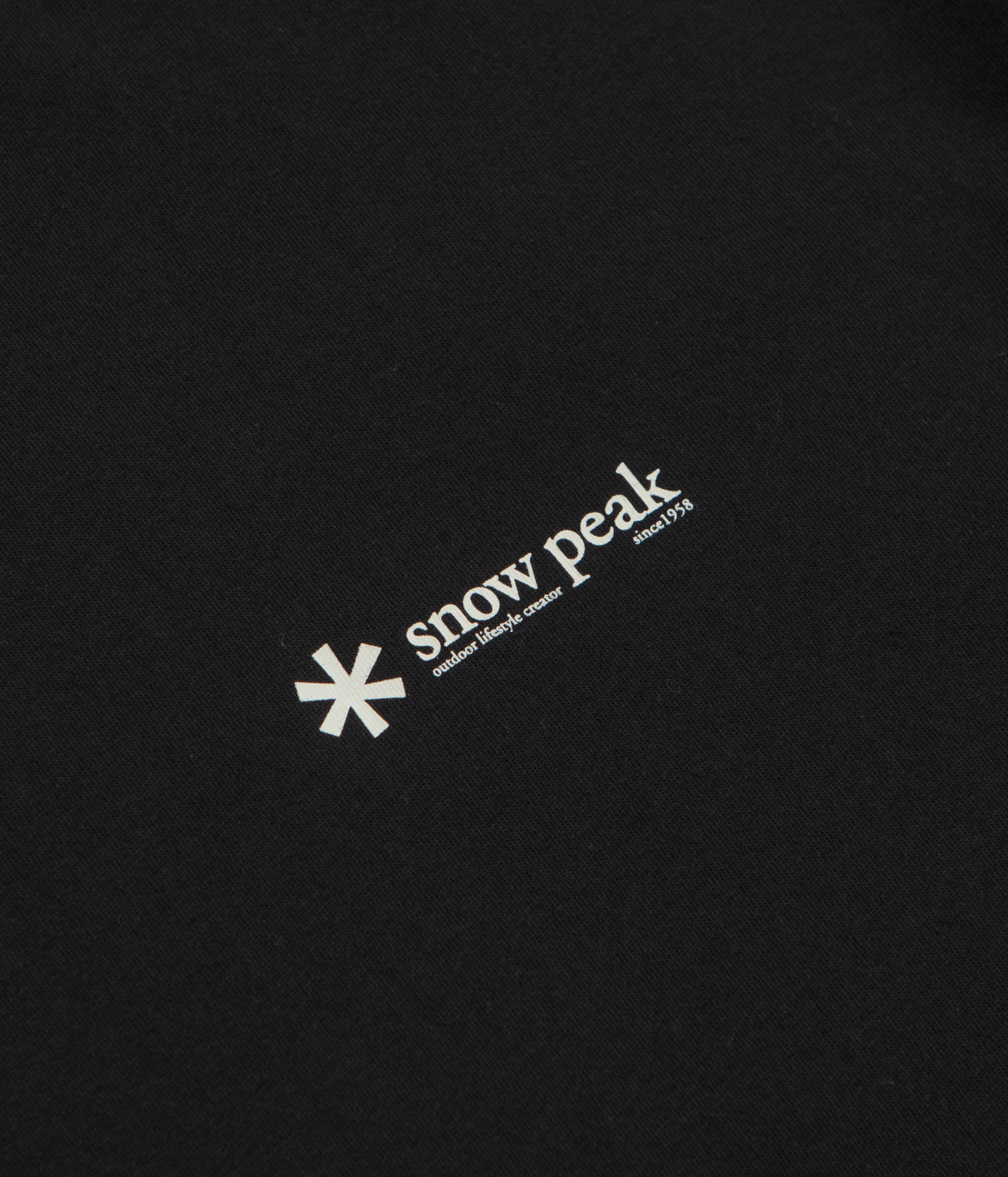 Snow Peak Soft Cotton Relaxed Logo Long Sleeve T-Shirt - Black Easy Wear Style