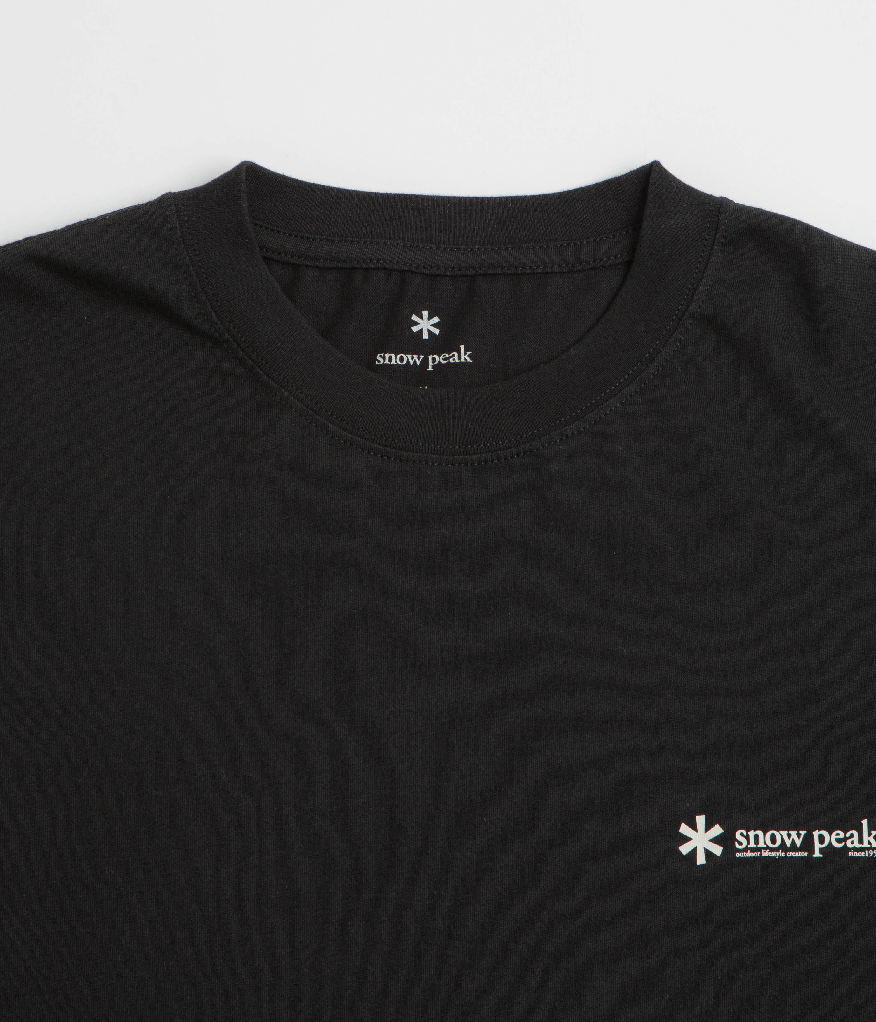 Snow Peak Soft Cotton Relaxed Logo Long Sleeve T-Shirt - Black Stylish Wear Summer Favorite