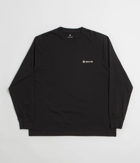 Snow Peak Soft Cotton Relaxed Logo Long Sleeve T-Shirt - Black Street Trendy Weekend Comfort Style