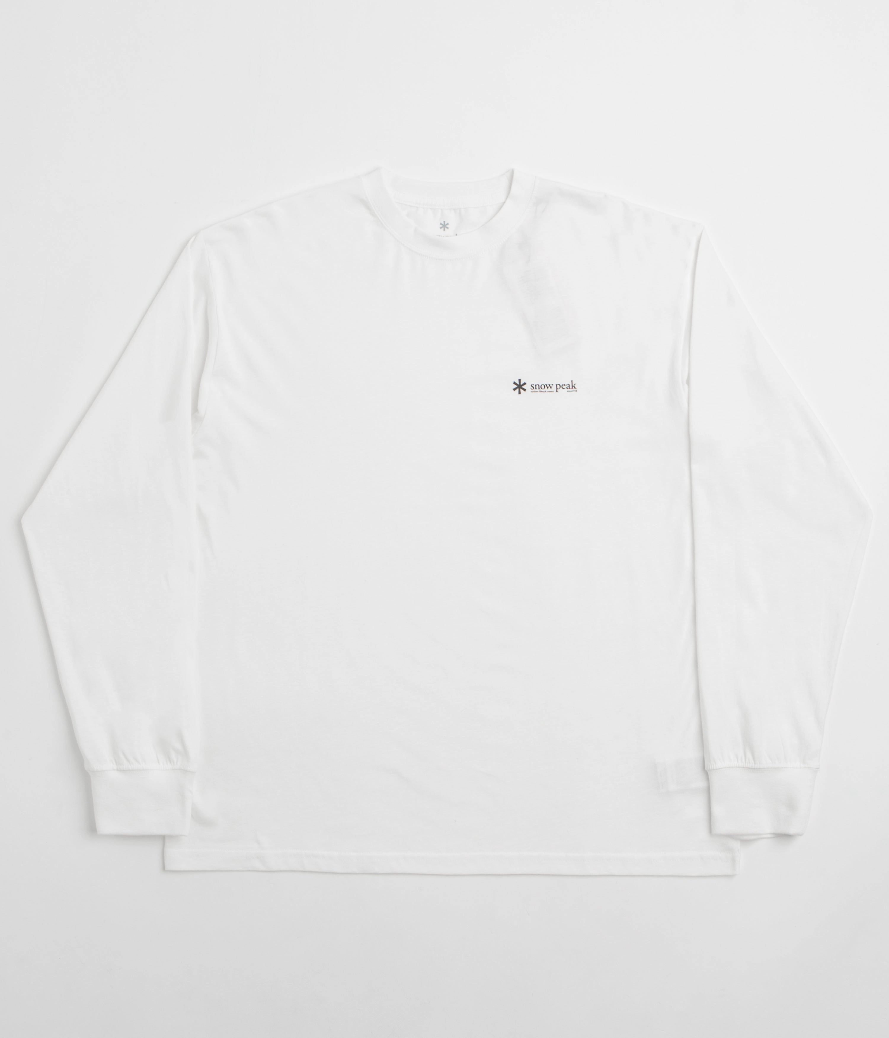 Cozy Comfort Look Snow Peak Soft Cotton Relaxed Logo Long Sleeve T-Shirt - Off White