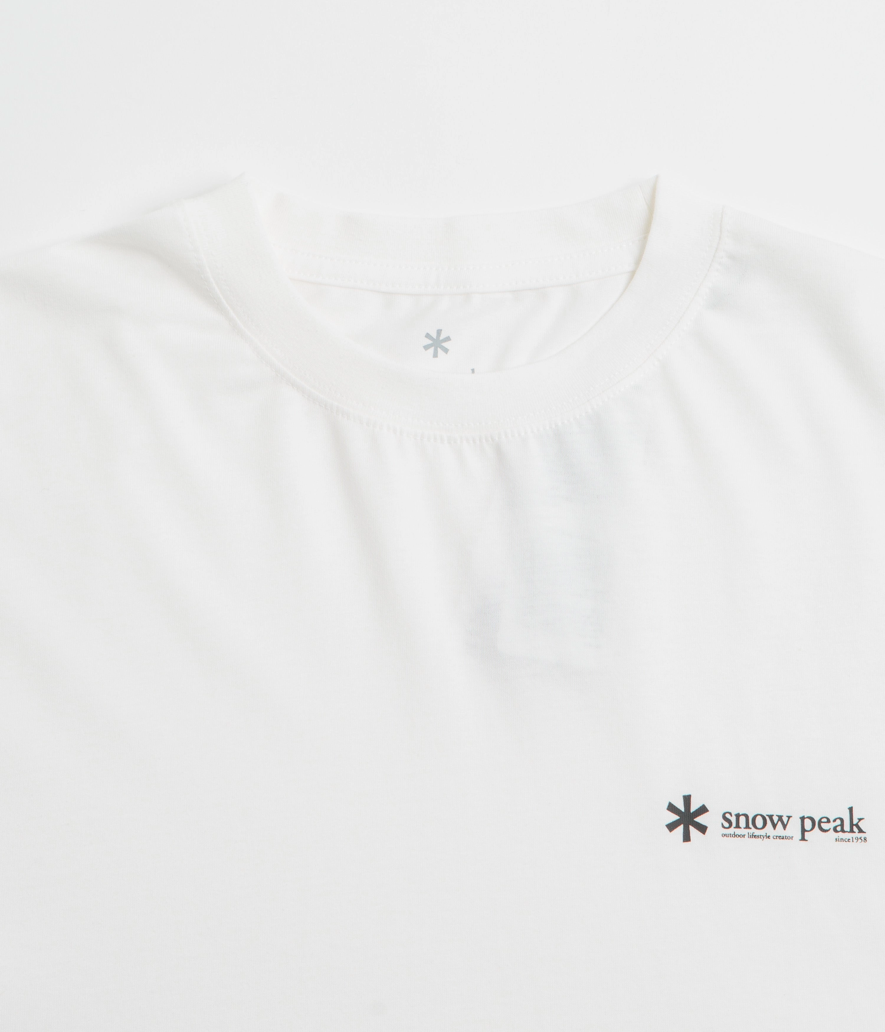 Snow Peak Soft Cotton Relaxed Logo Long Sleeve T-Shirt - Off White Comfy Pieces