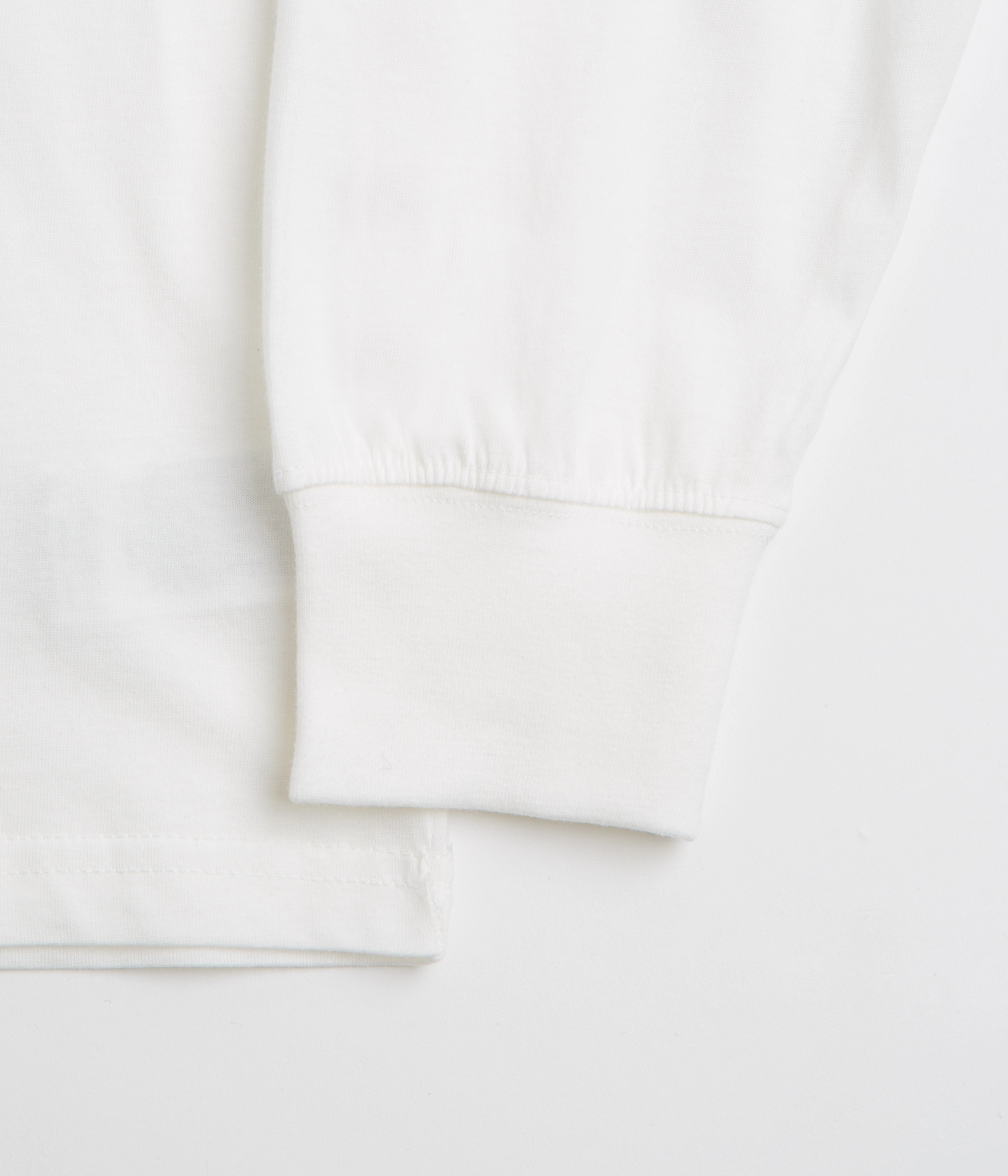 Snow Peak Soft Cotton Relaxed Logo Long Sleeve T-Shirt - Off White Easy-Going Style Yarn Dyed Stripes
