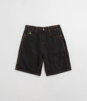 Butter Goods Weathergear Denim Shorts - Washed Black Quick Release Closure
