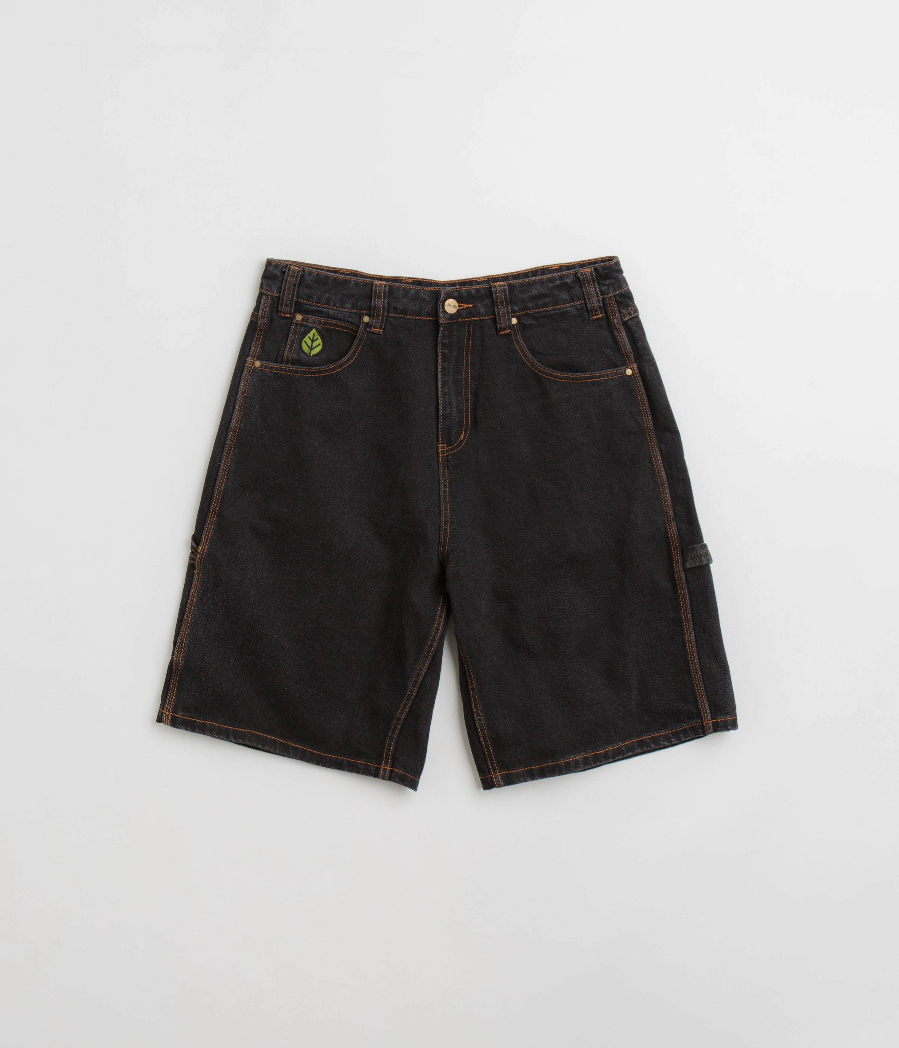 Butter Goods Weathergear Denim Shorts - Washed Black Quick Release Closure