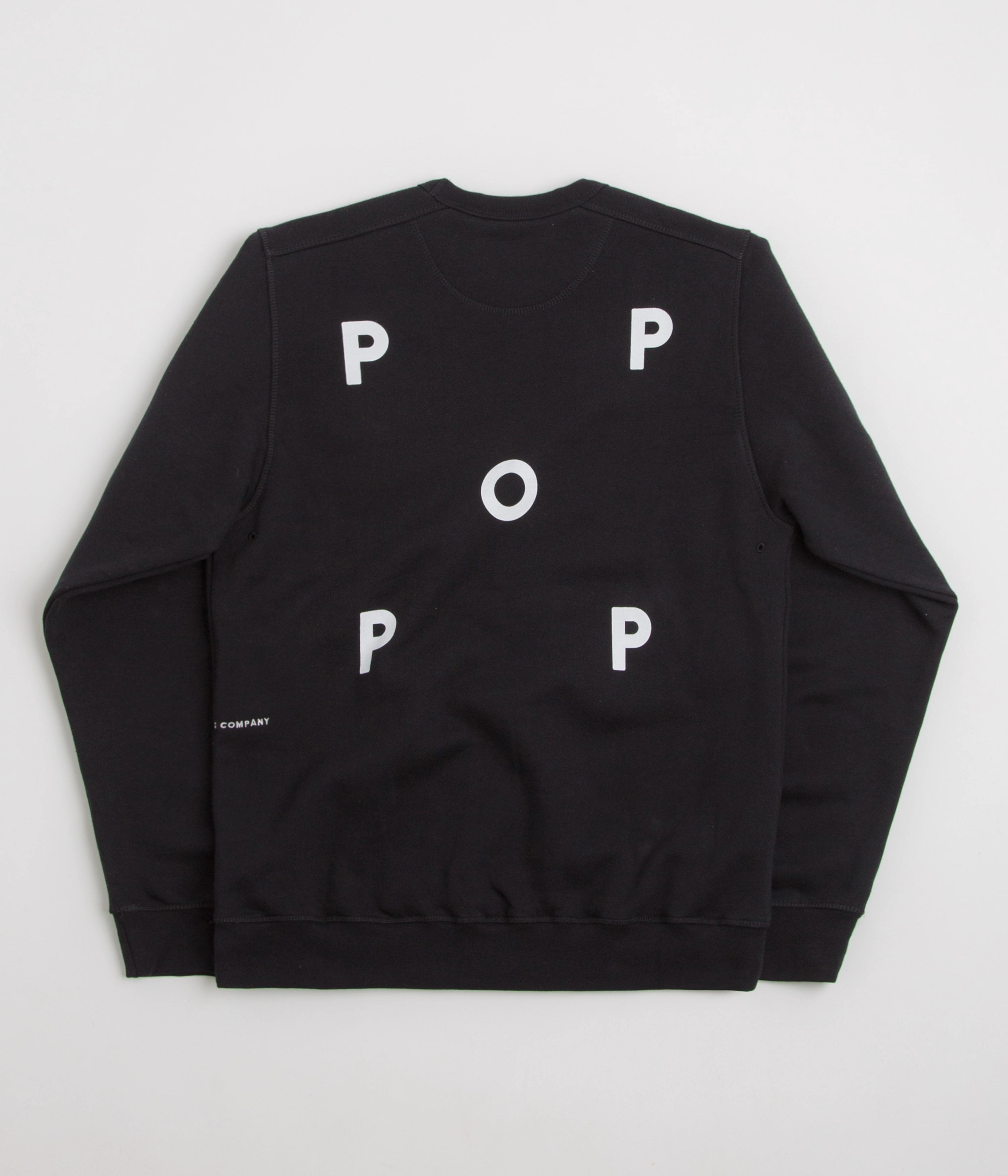 winter warmth Pop Trading Company Logo Crewneck Sweatshirt - Black / White