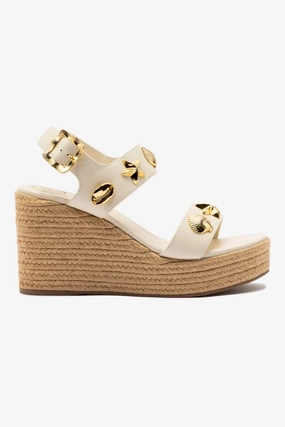 Ankle Soft Madison Hi Espadrille In Ivory Saffiano