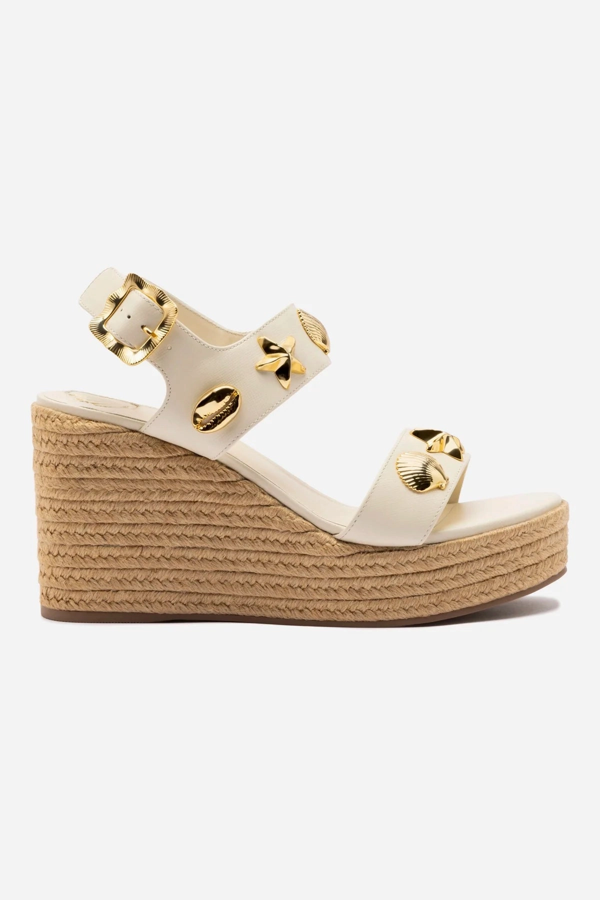 Ankle Soft Madison Hi Espadrille In Ivory Saffiano