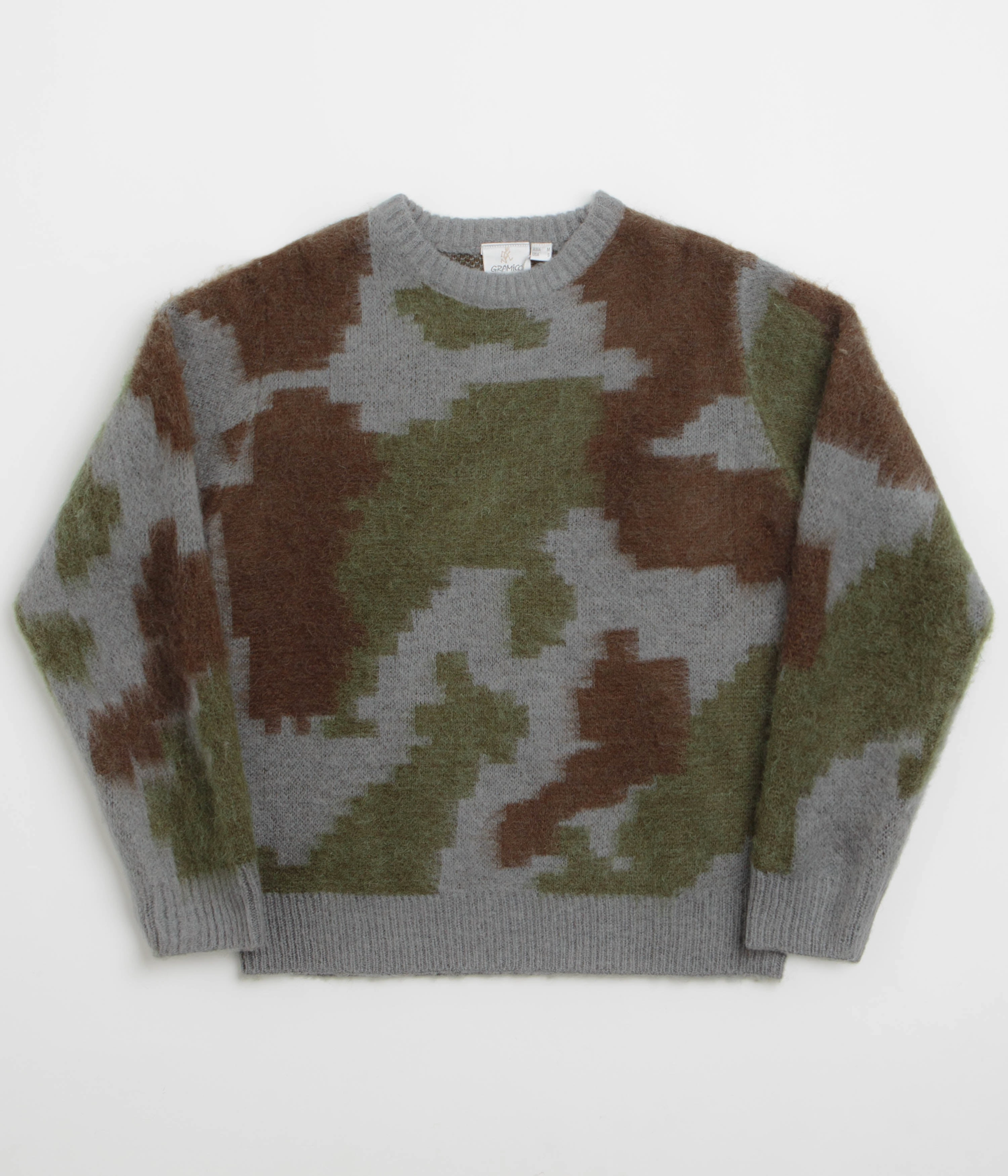 Gramicci Mohair Crewneck Sweatshirt - Jungle Digi Camo Static Reducing Finish Anti Pilling Surface