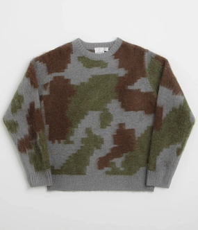 Stylish Knitwear Gramicci Mohair Crewneck Sweatshirt - Jungle Digi Camo