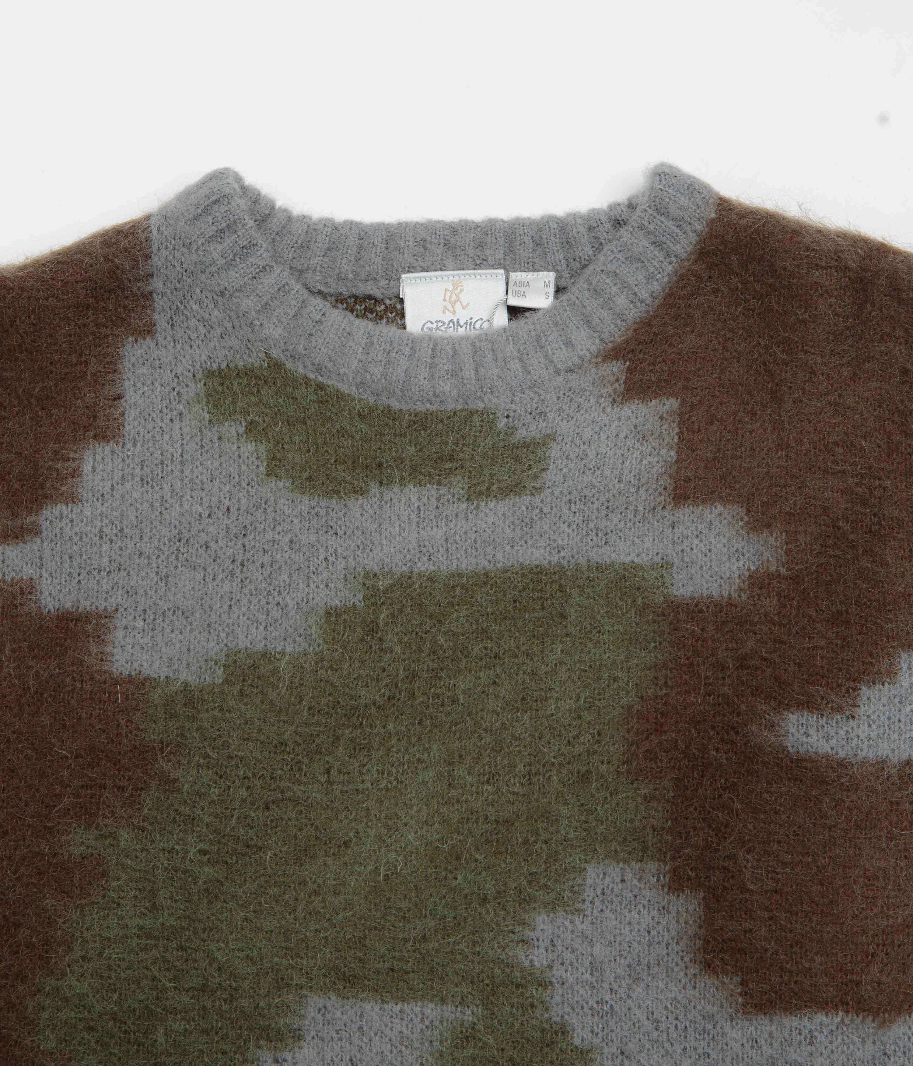 Gramicci Mohair Crewneck Sweatshirt - Jungle Digi Camo Comfy Fashion Ribbed cuff