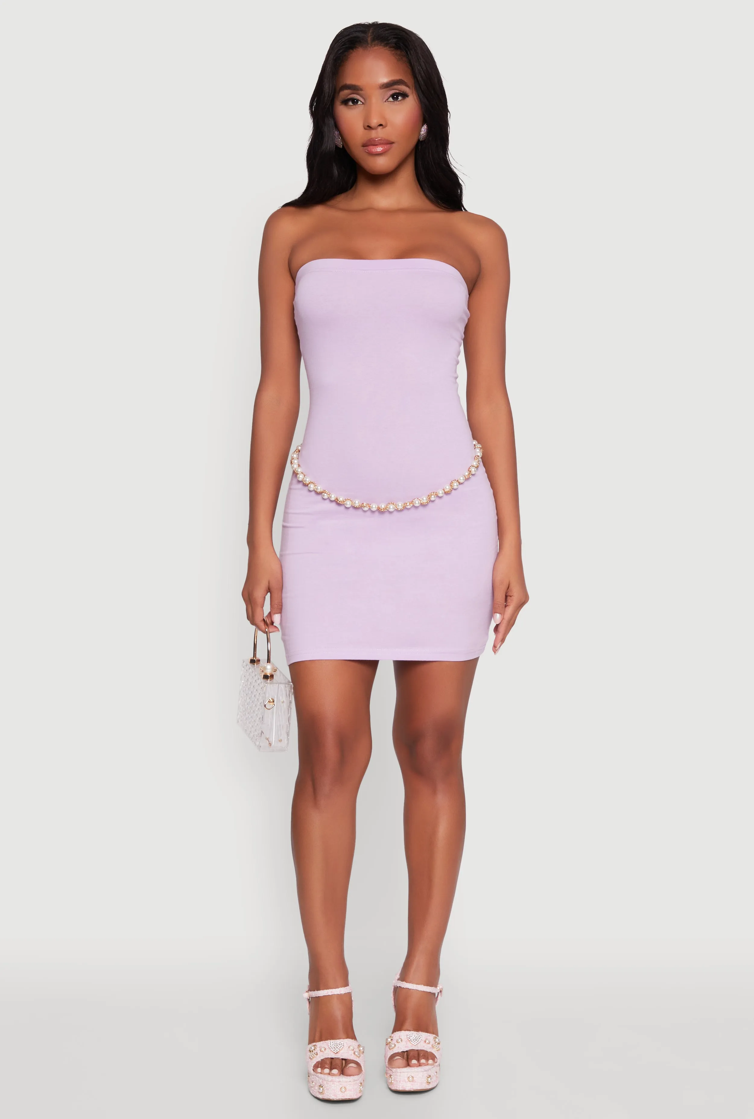 Cloud Light Daisy Mini Tube Dress with Curve Hugging Fit