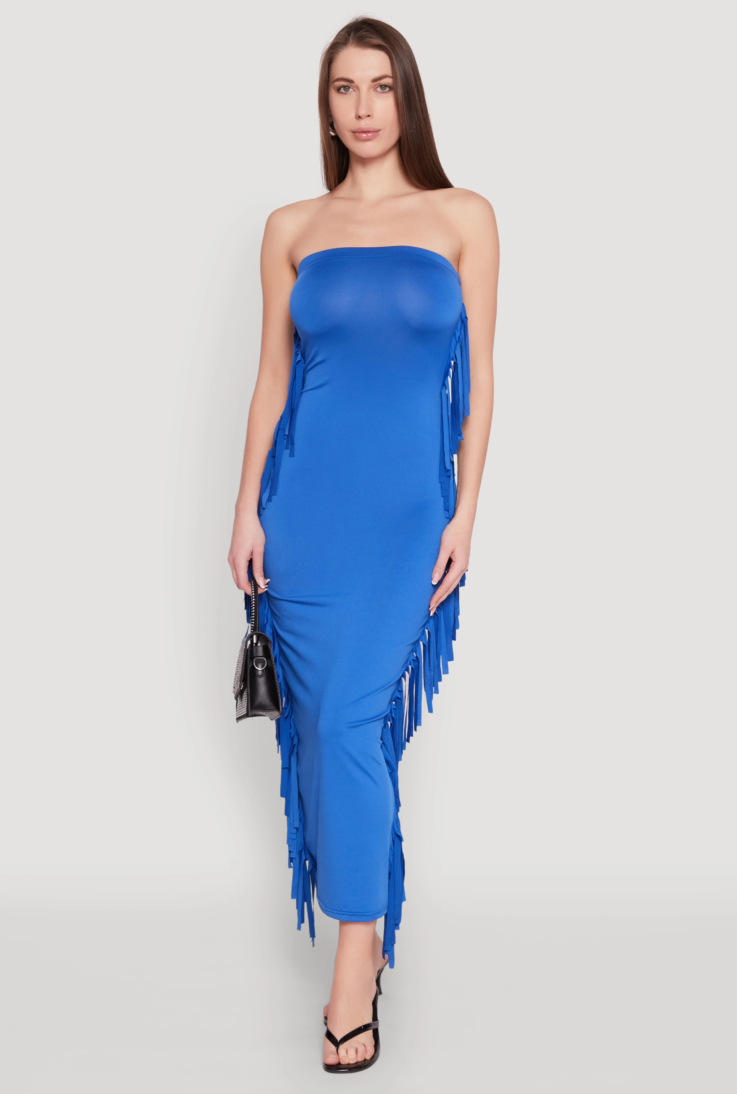 Winter Proof Side Fringe Maxi Tube Dress