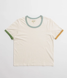 Basic Layering Simple and Cozy Mollusk Womens Ringer T-Shirt - Super Natural