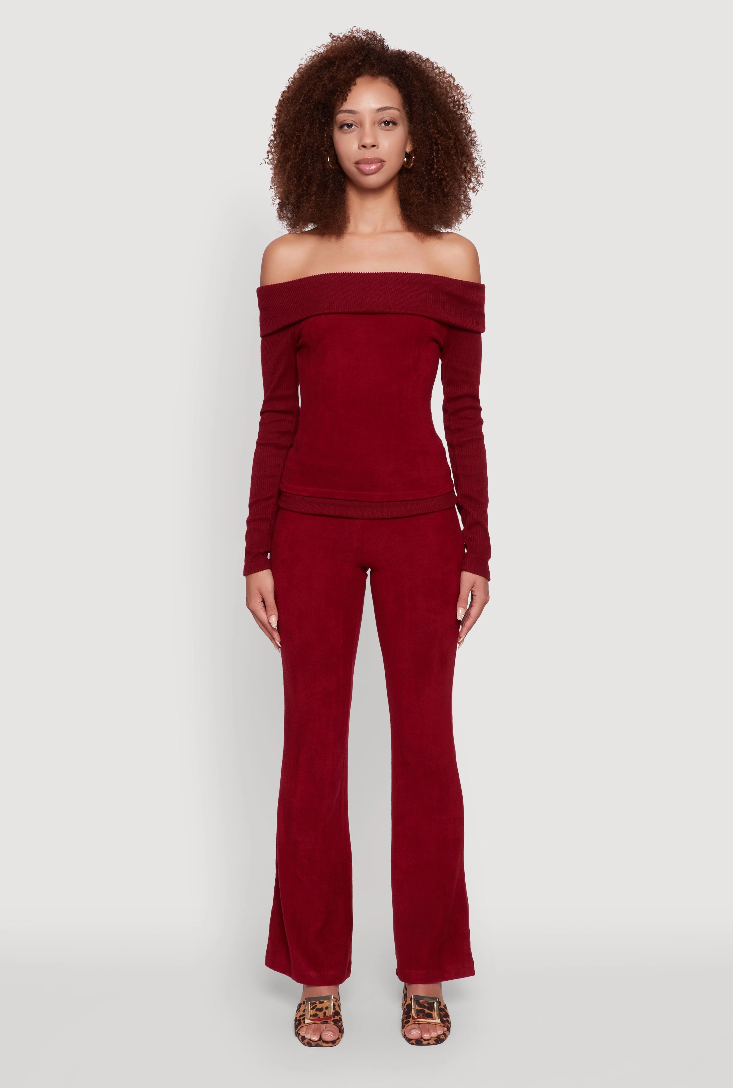 Haute Monde Fold Over Off The Shoulder Long Sleeve Blouse Party situation Tall