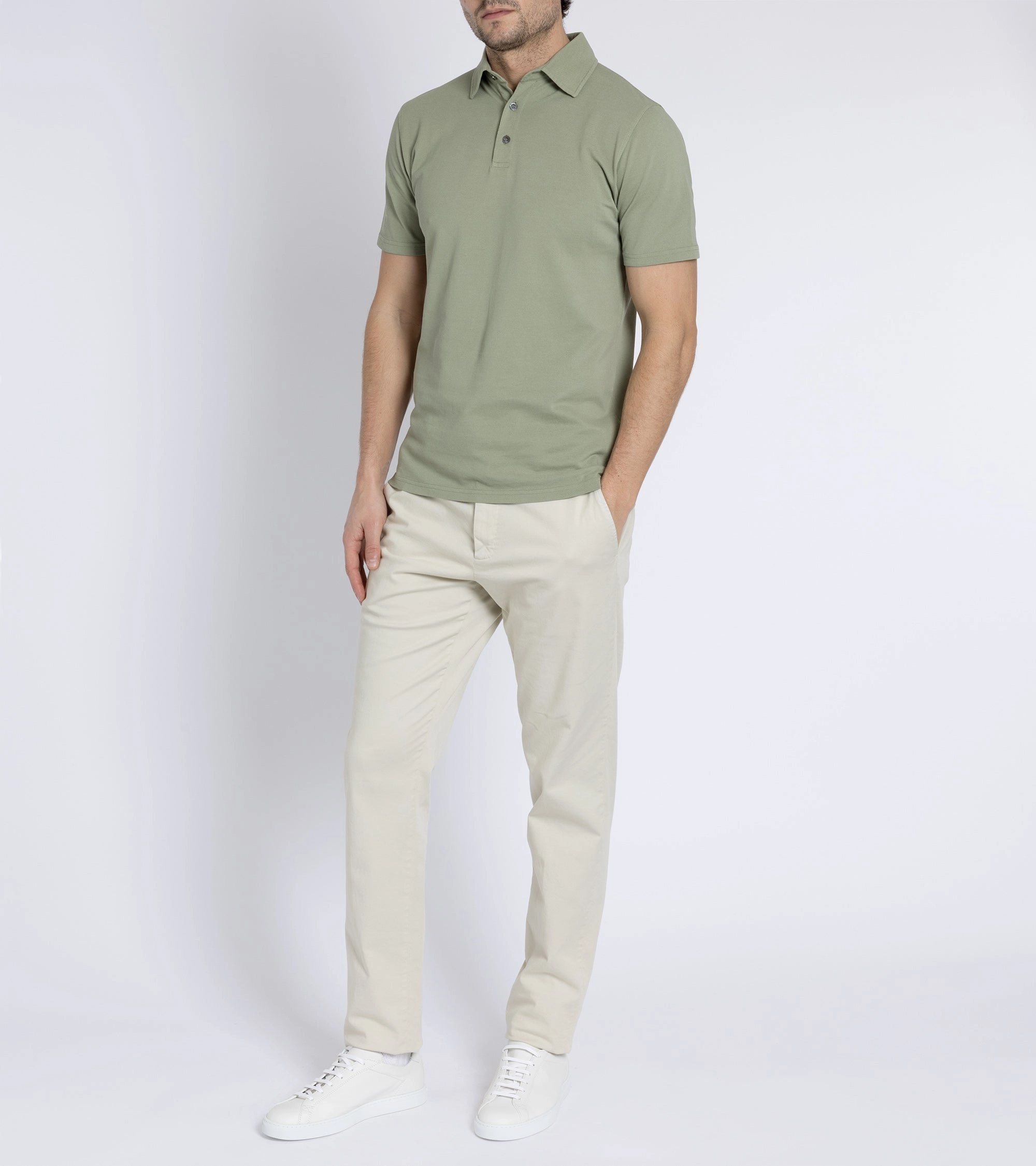 Trunk Moxon Short Sleeve Polo Shirt: Green Tea Summer Outing