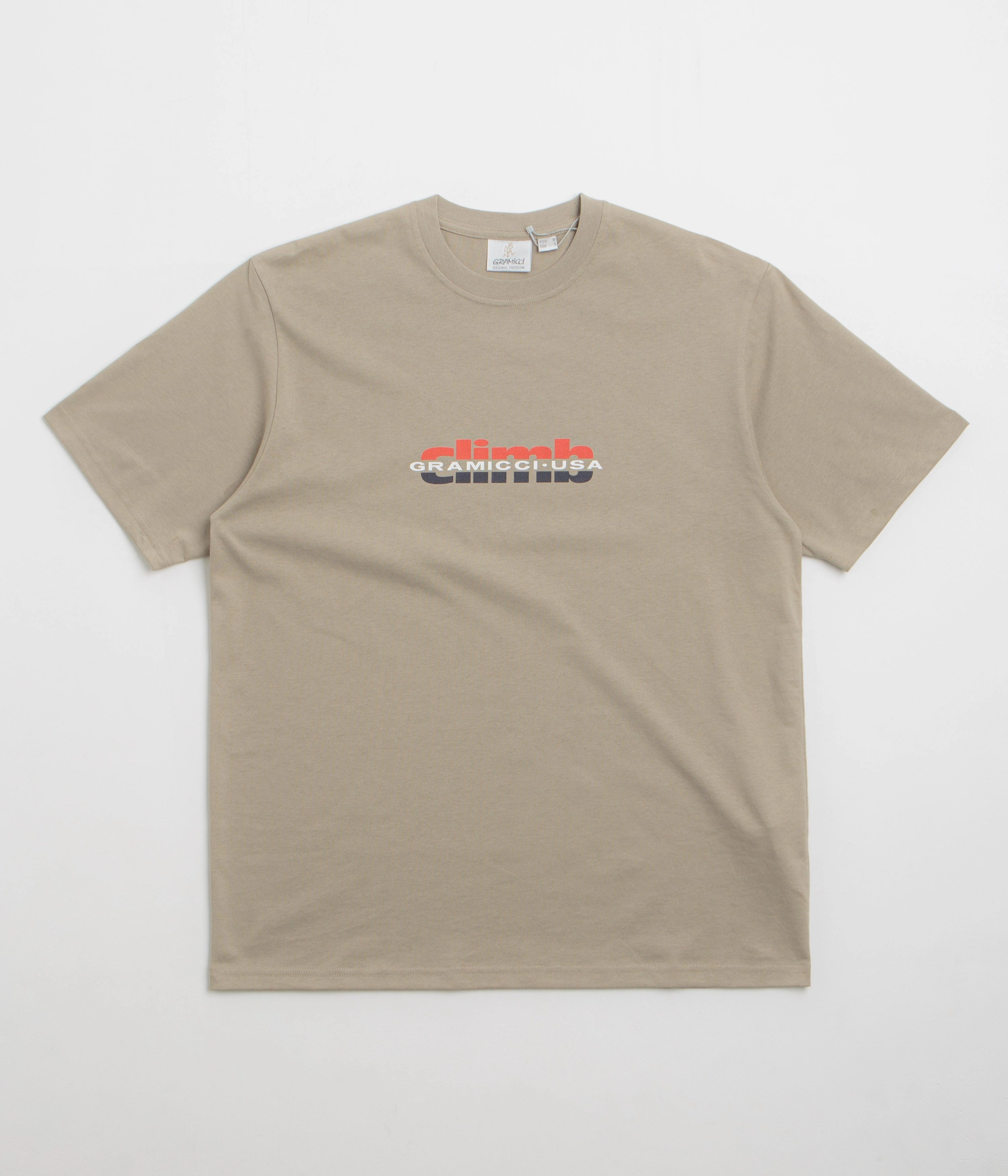 Gramicci Climb T-Shirt - Khaki Multi Panel Design