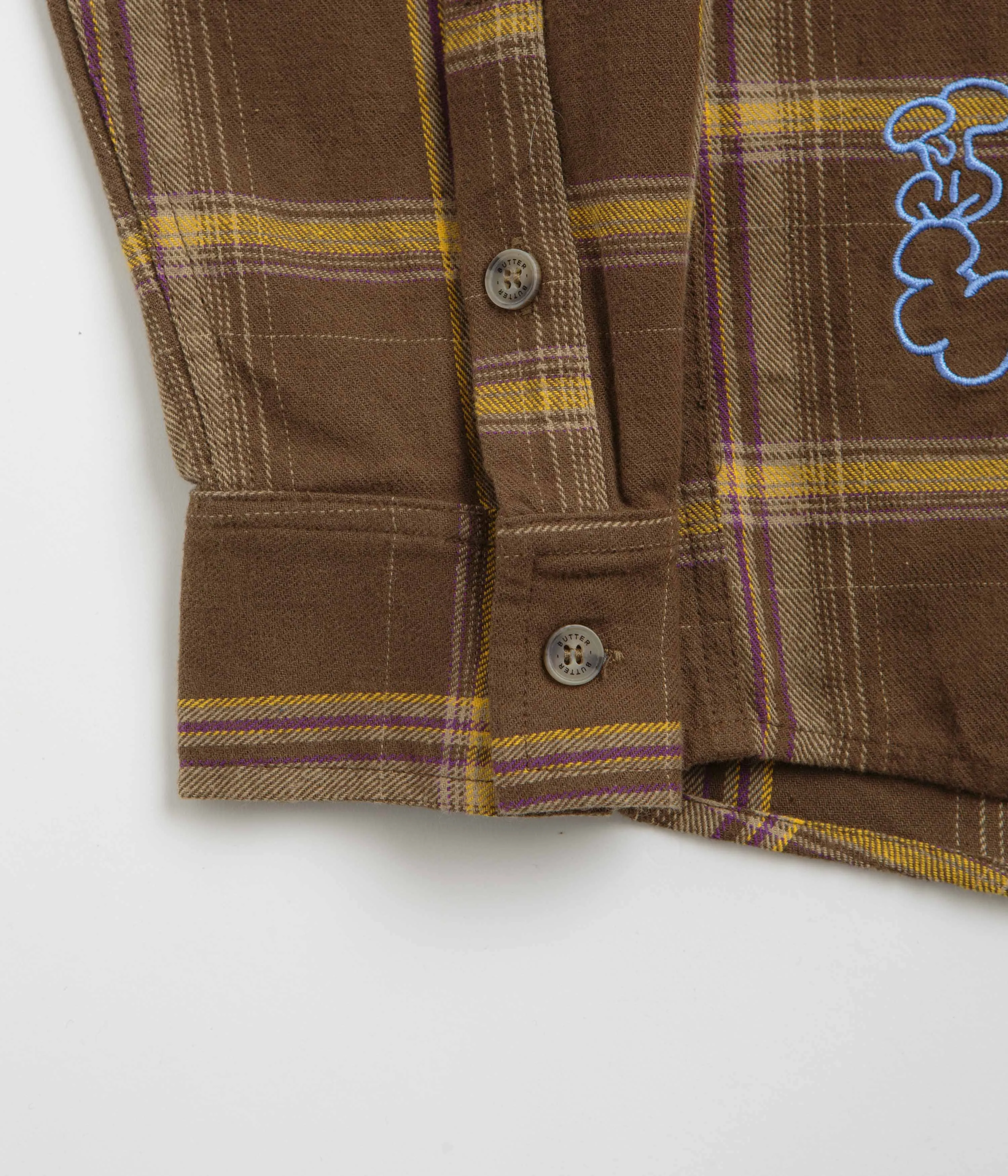 Butter Goods Bugs Flannel Shirt - Chestnut Seamless Side Panels