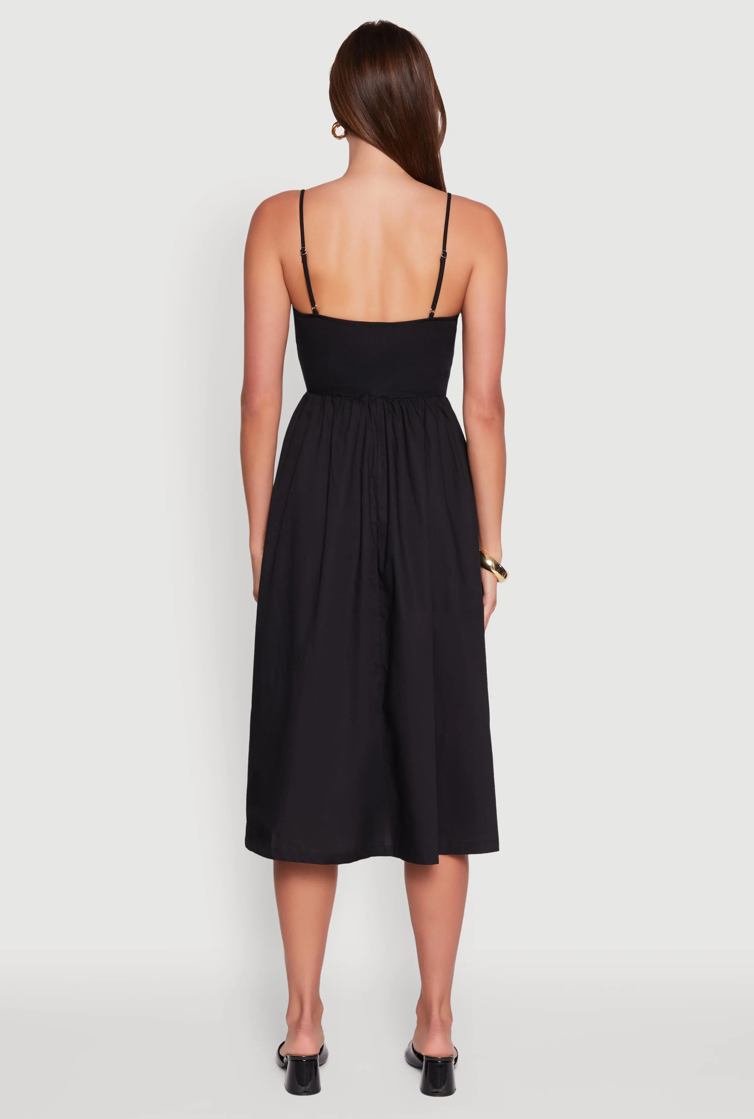 Relaxed-fit gown Bold colors Chic Ribbed Knit Sleeveless Skater Dress