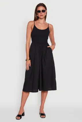 Chic Ribbed Knit Sleeveless Skater Dress Seasonal Layering