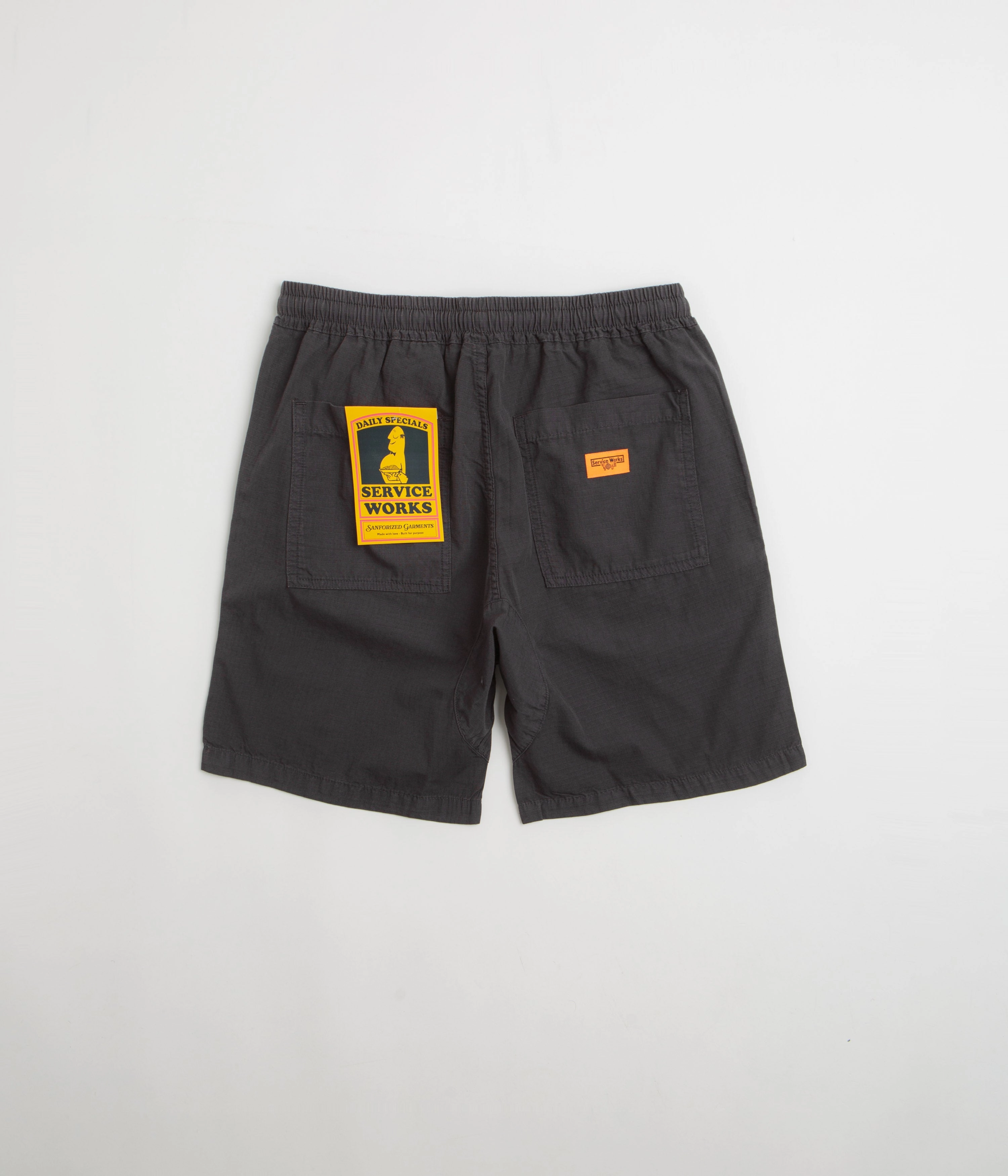 Service Works Ripstop Chef Shorts - Washed Black Slim Fit Wear