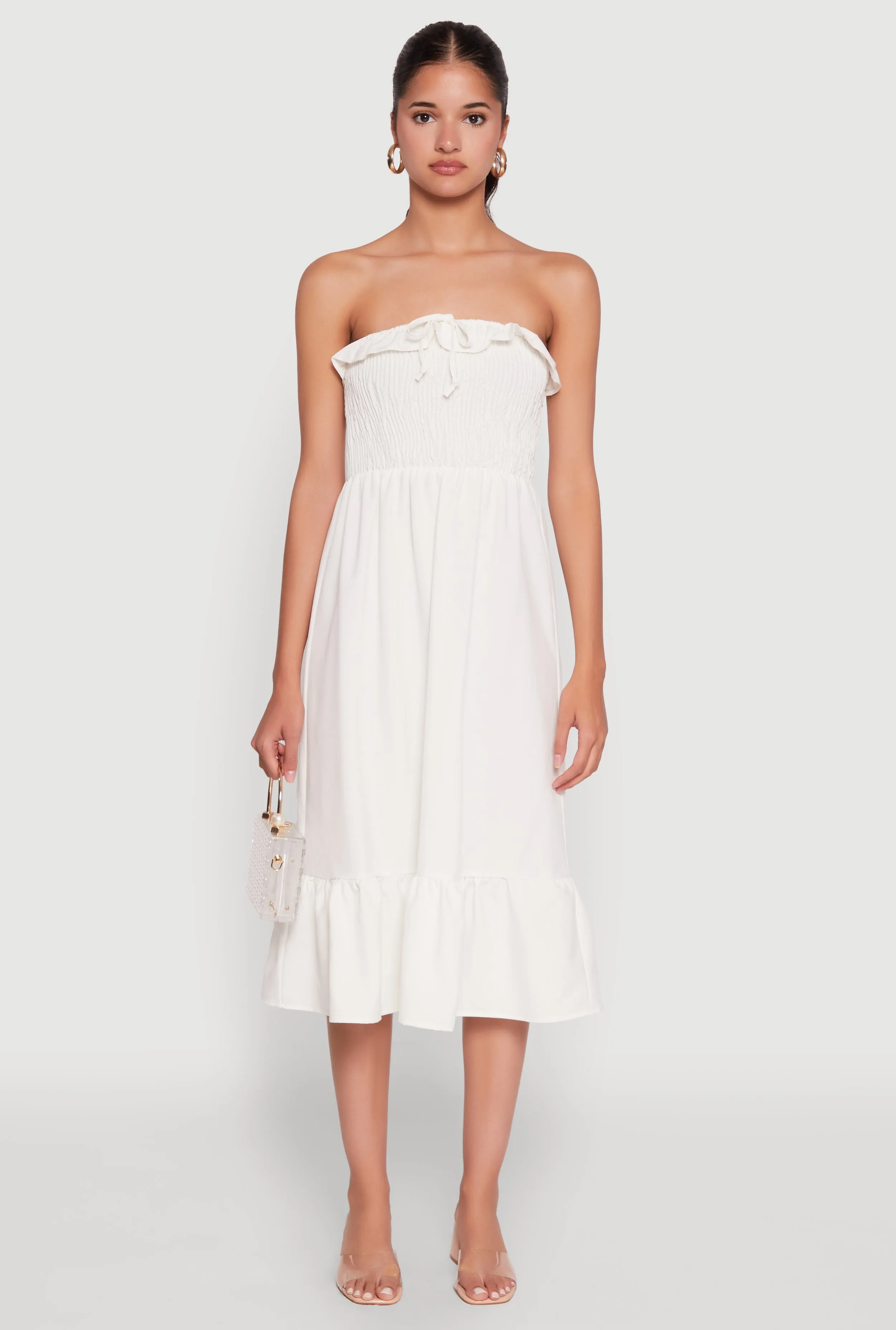 Elegant Appearance Love Soft Chic Smocked and Ruffle Tiered Peasant Dress