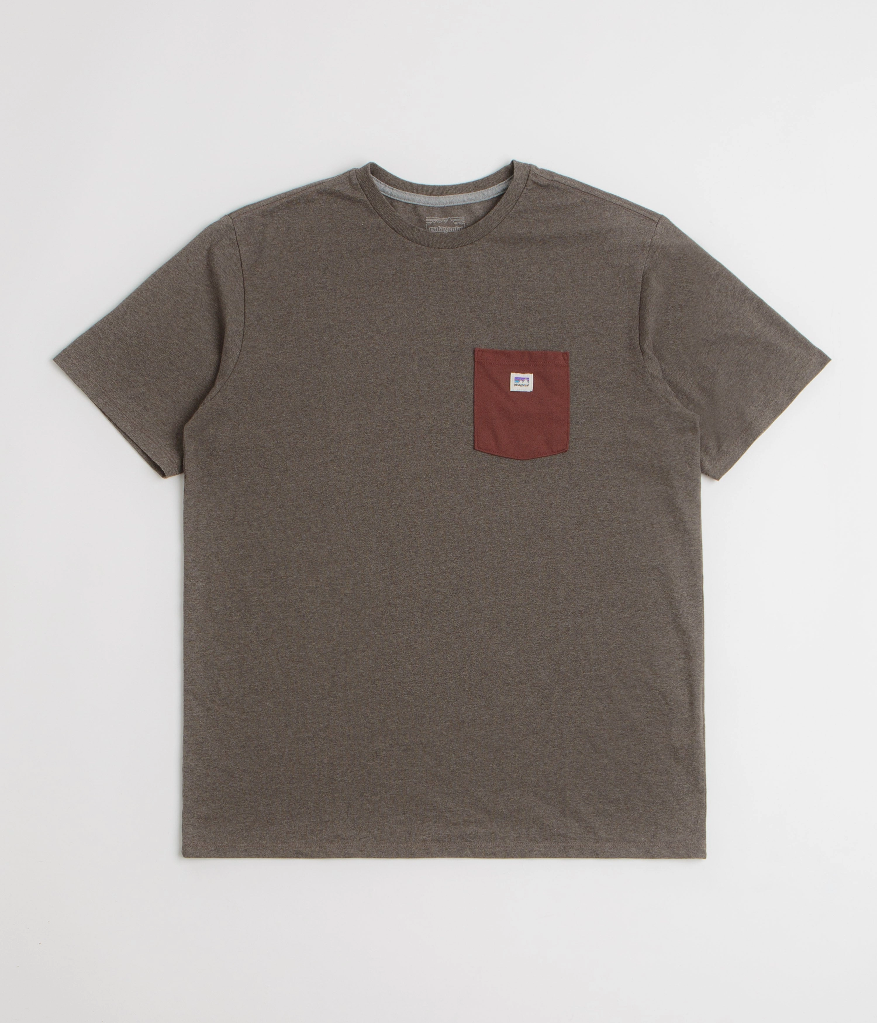 Tear Resistant Knit Patagonia Shop Sticker Pocket Responsibili-Tee T-Shirt - Marlow Brown
