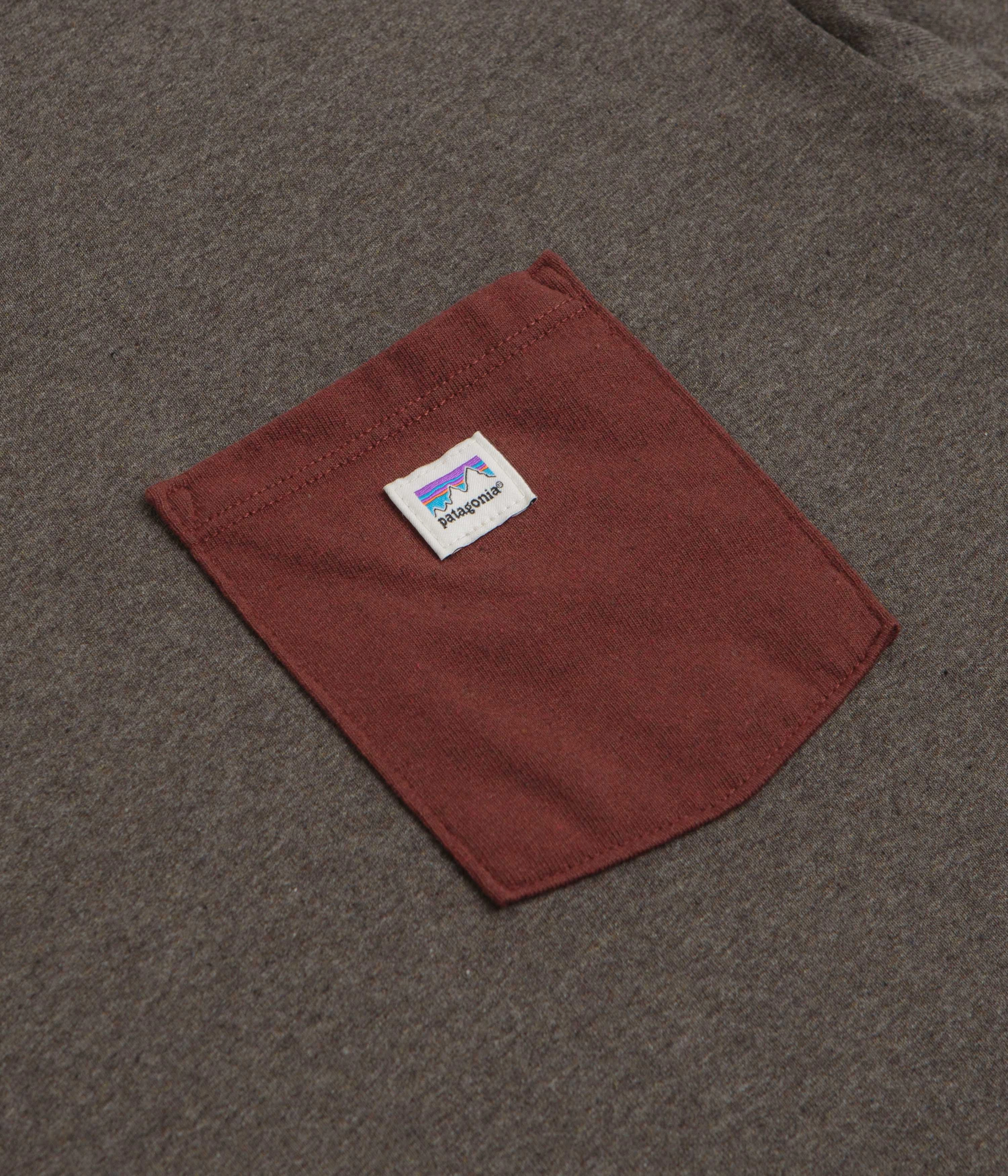 Patagonia Shop Sticker Pocket Responsibili-Tee T-Shirt - Marlow Brown Odor-resistant Essential Layer