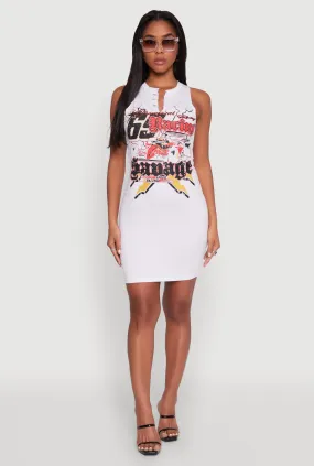 Semi Formal Chill Piece Speed Racing Graphic Sleeveless Mini Dress