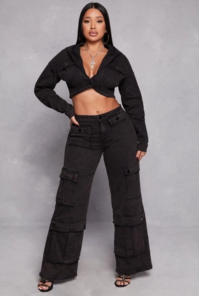 Spoon Jeans Wide Leg Cargo Jeans Trendy High Quality