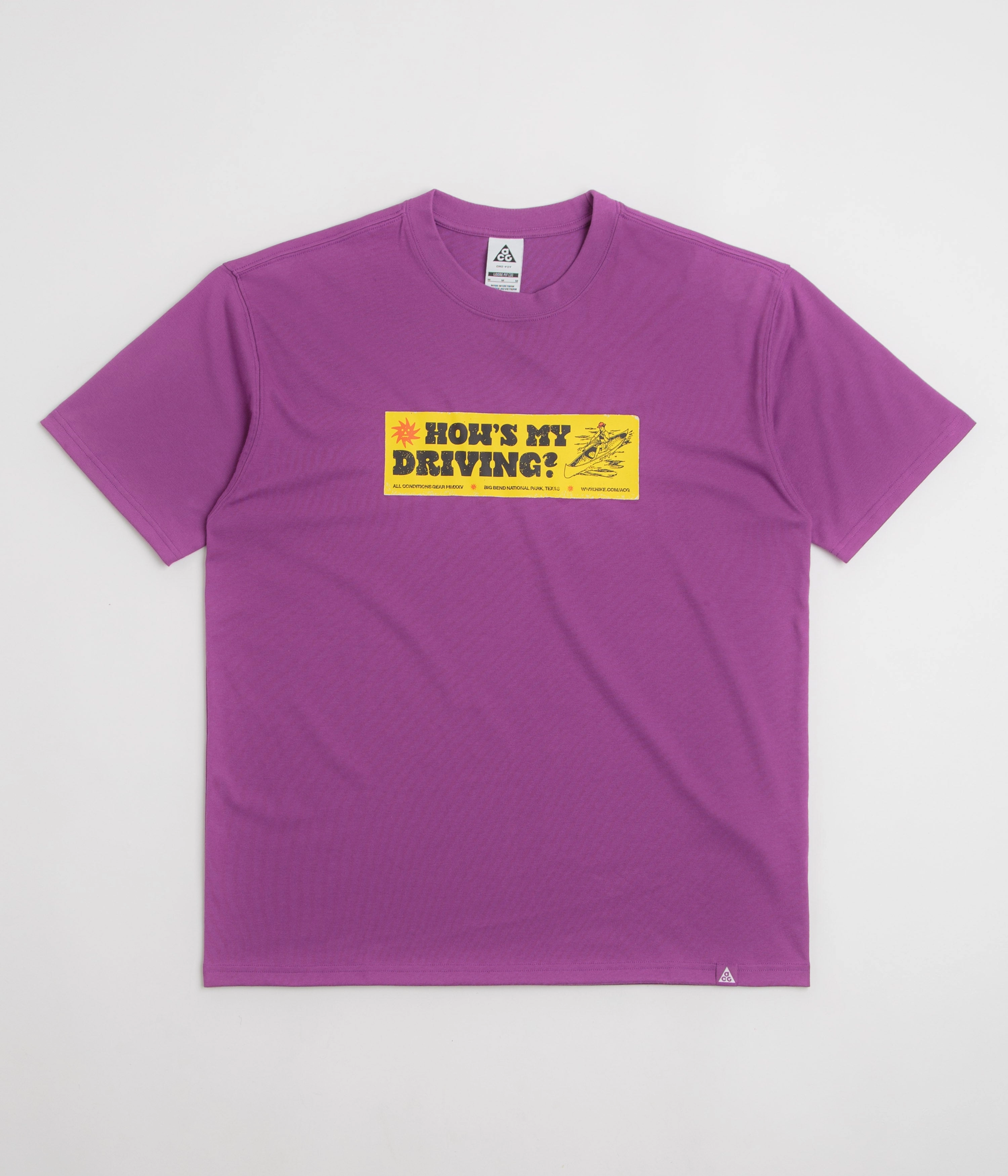 Nike ACG Canoe Sticker T-Shirt - Bold Berry Relaxed Comfort