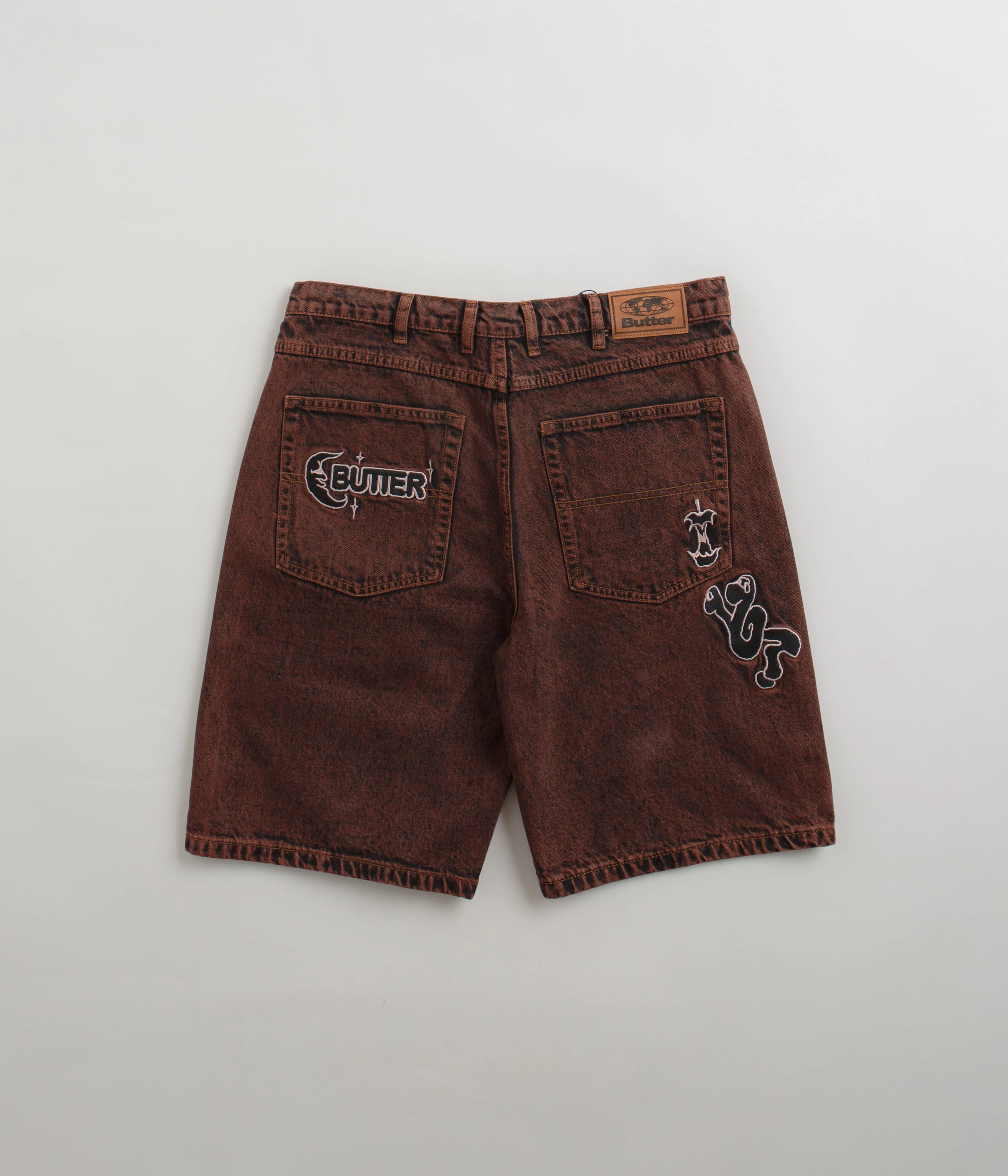 Daily Casual Butter Goods Critter Baggy Denim Shorts - Brick