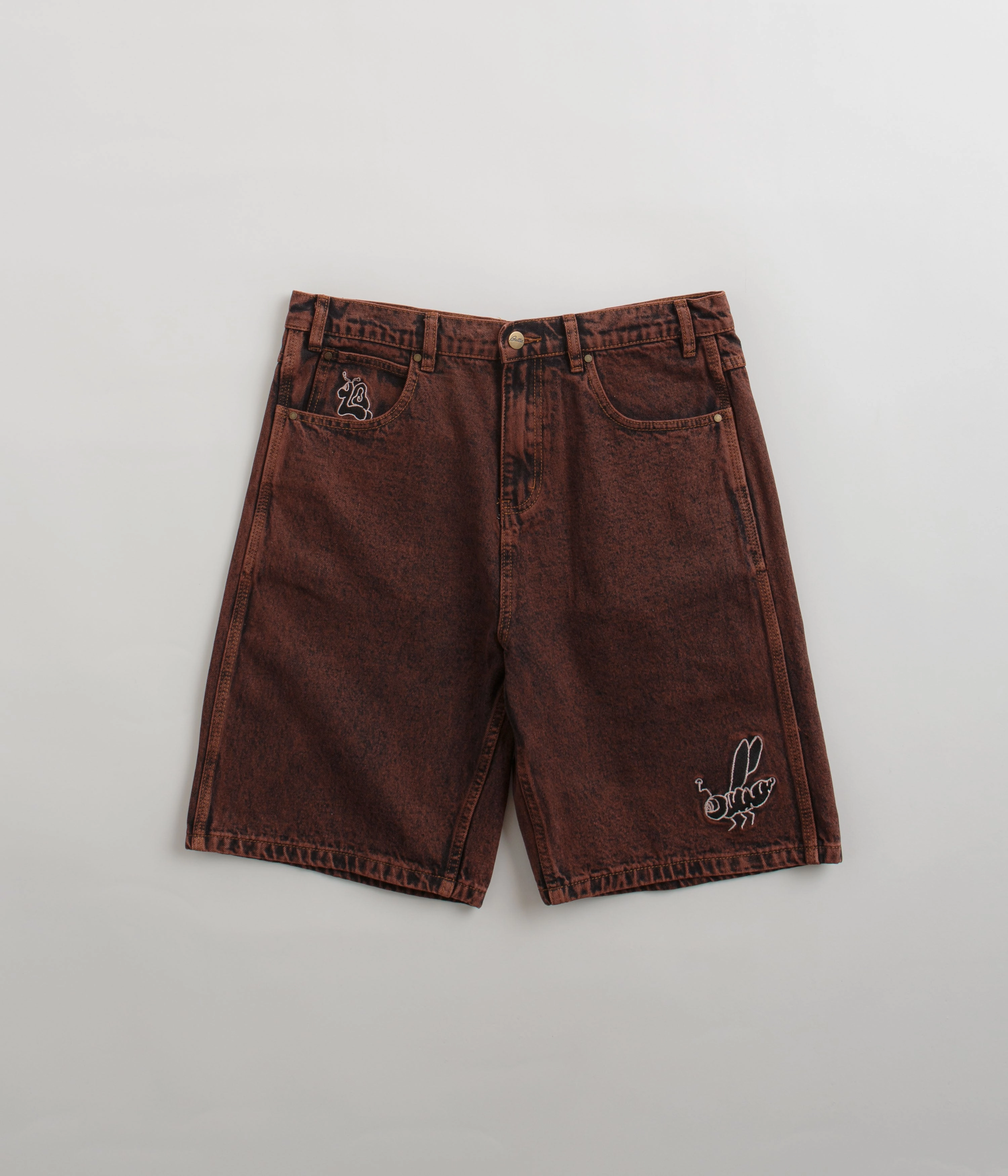 Butter Goods Critter Baggy Denim Shorts - Brick yoga clothes