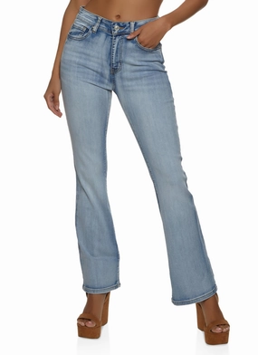 Durable piece WAX Acid Wash Boot Cut Jeans