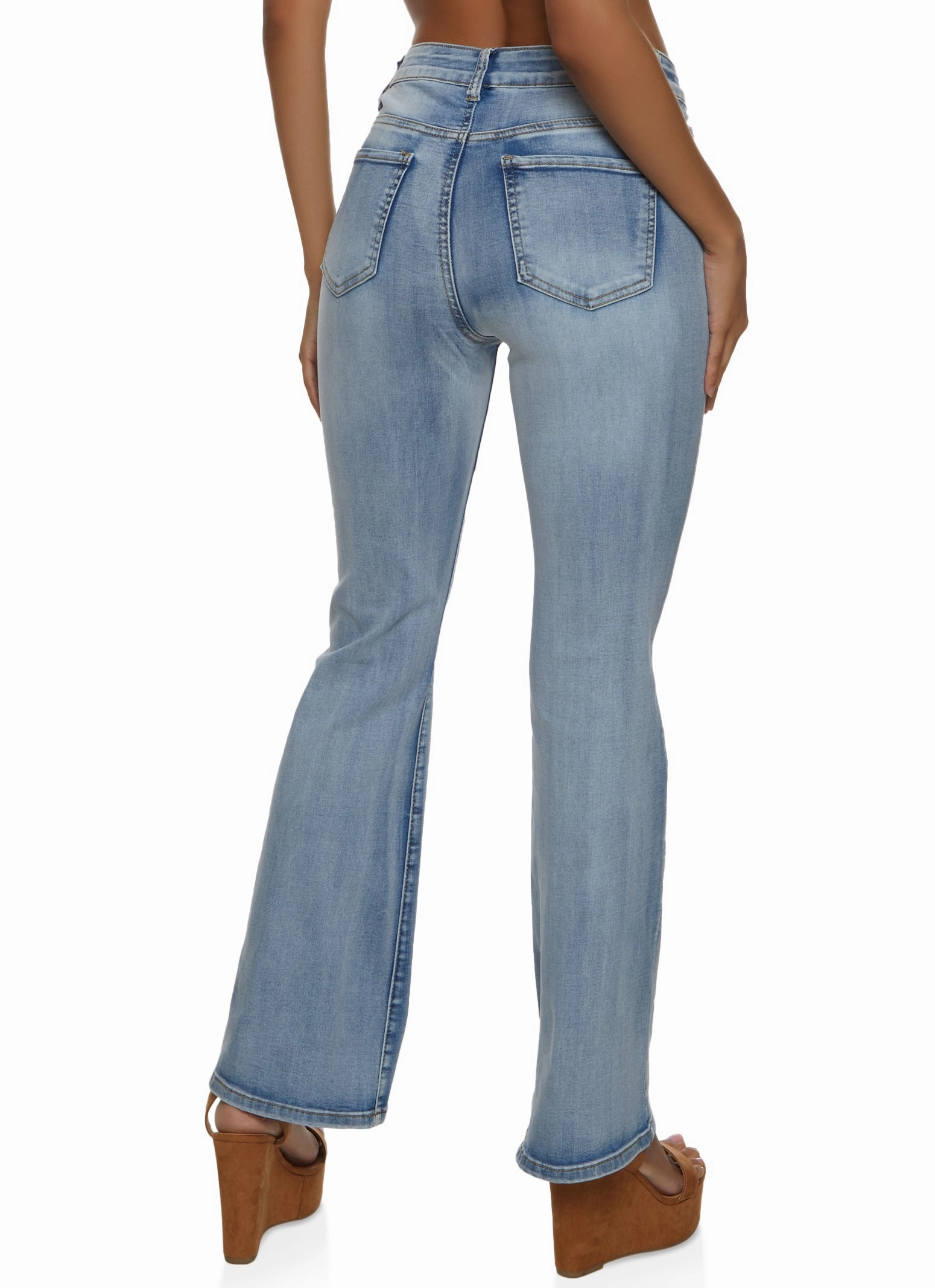 WAX Acid Wash Boot Cut Jeans Outdoor Fashion Adaptive Stretch Fabric
