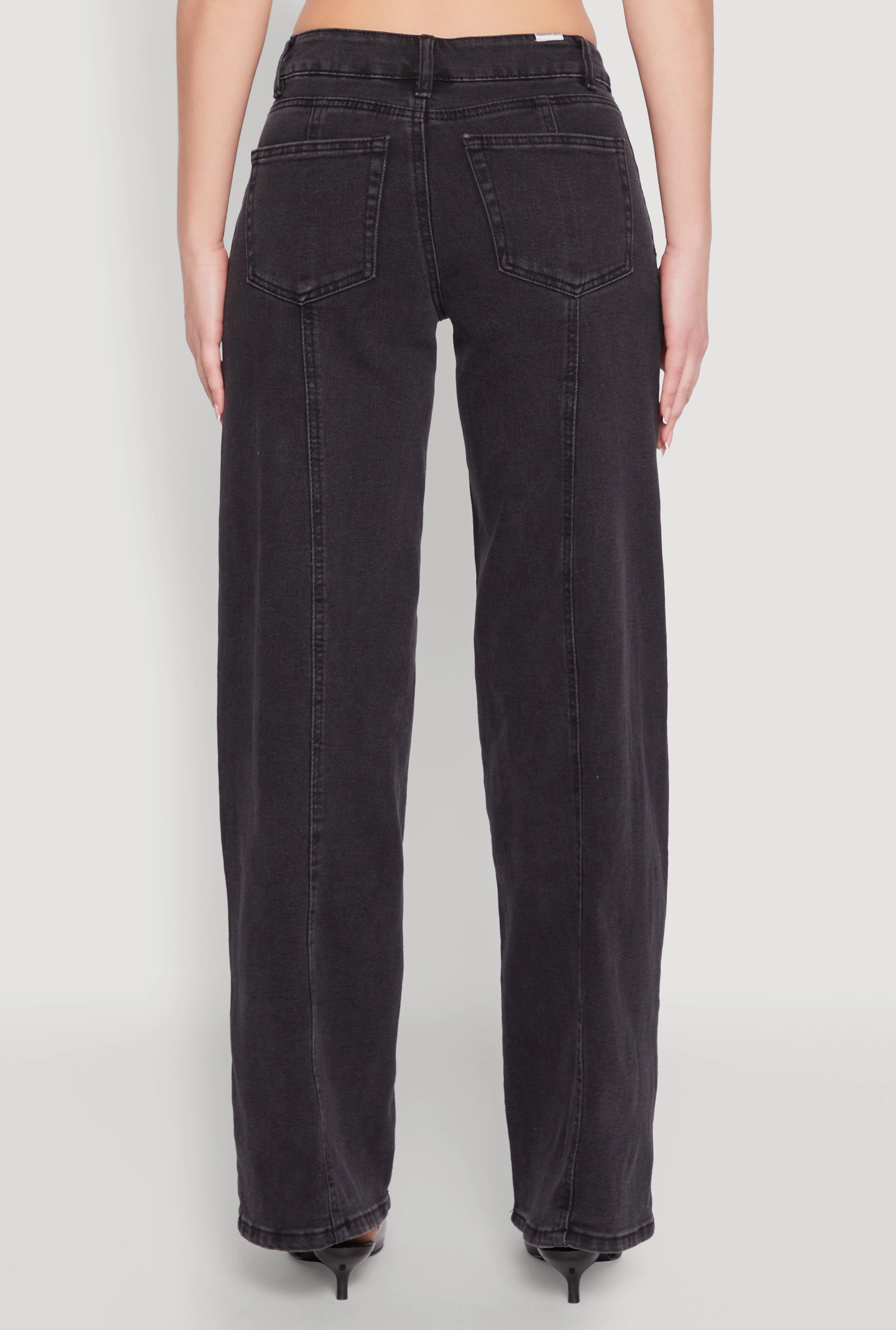 Lightweight Construction Madden Girl Decorative Stitch Pintuck Wide Leg Jeans