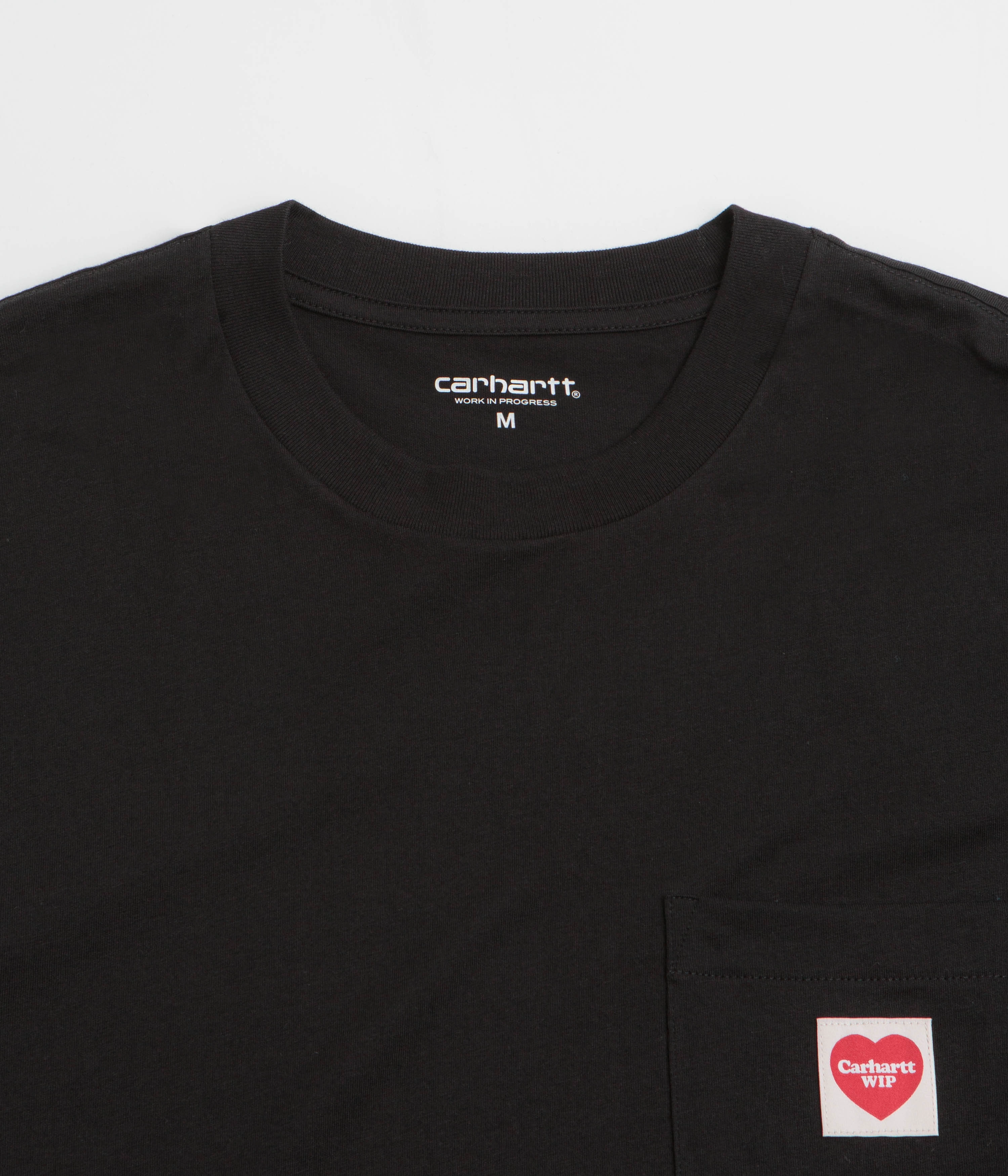 Carhartt Pocket Heart T-Shirt - Black / Red MicroPiqueKnit