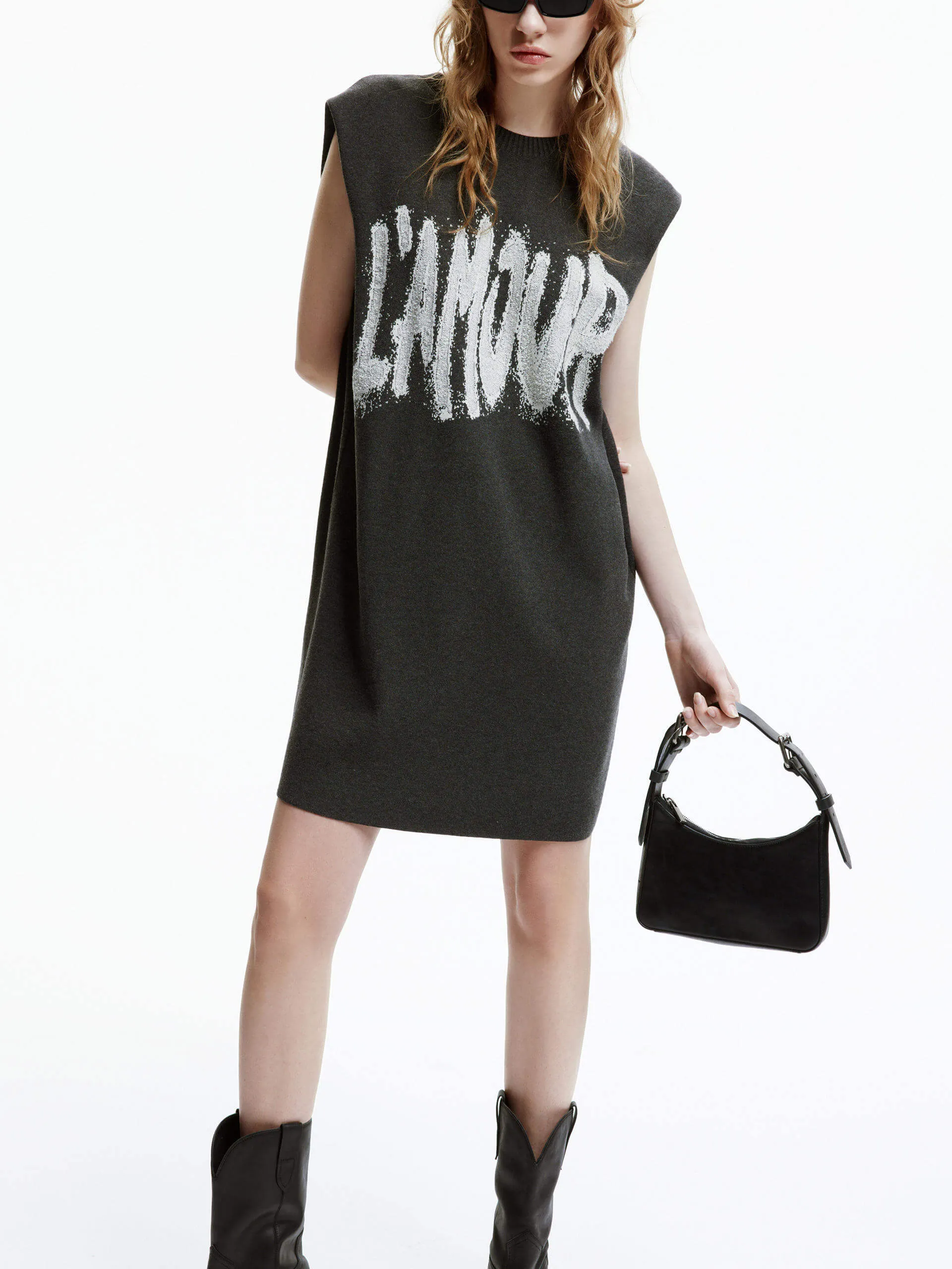 All Occasion Letter Print Sleeveless Dress