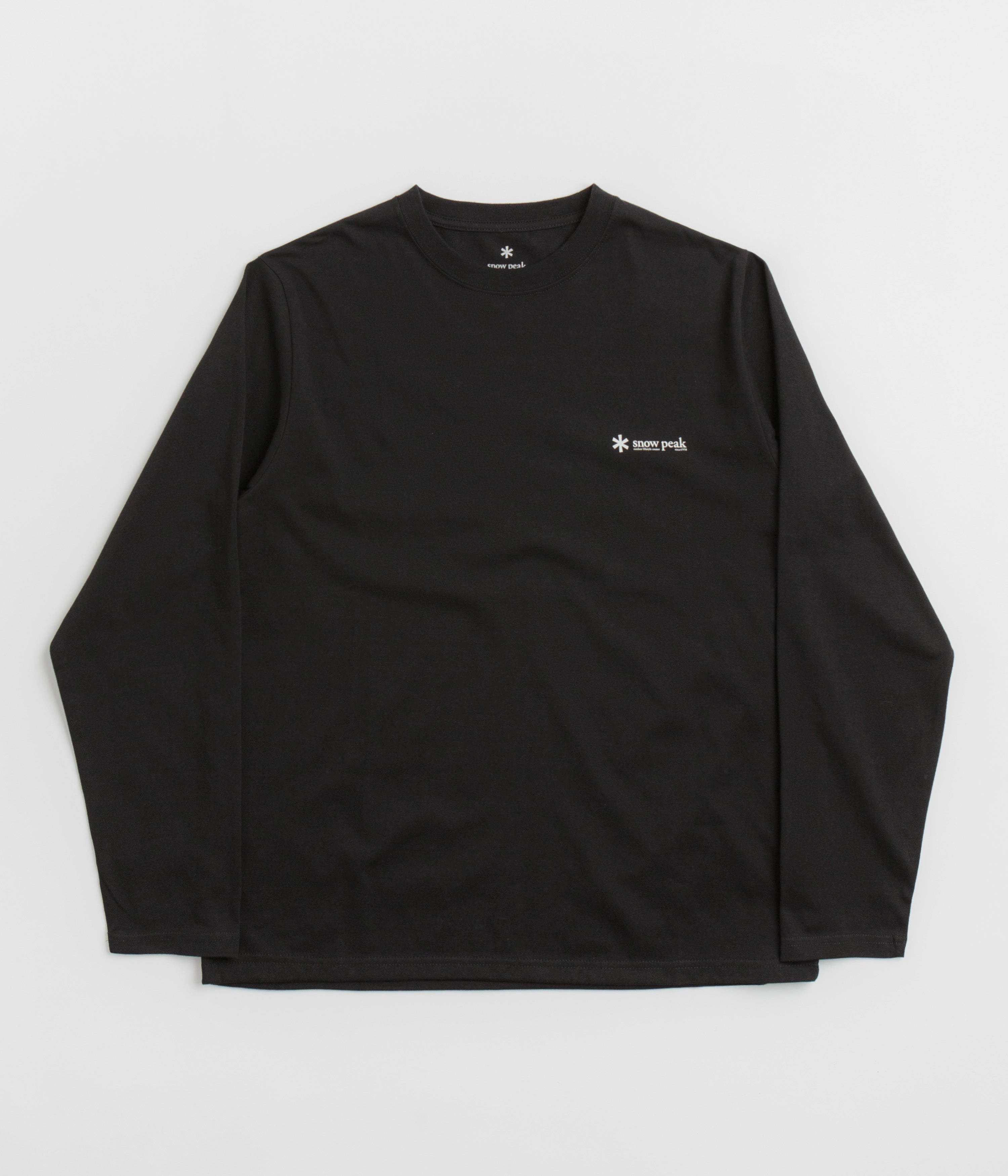 Stylish Comfort Chilly Day Comfort Snow Peak Onepoint Logo Long Sleeve T-Shirt - Black